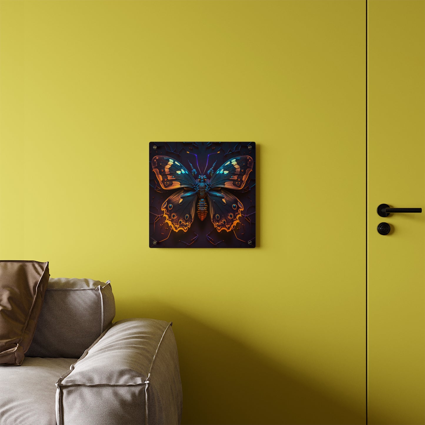 Acrylic Wall Art Panels Neon Hue Butterfly 2