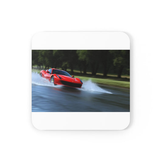 Corkwood Coaster Set Water Ferrari Splash 3