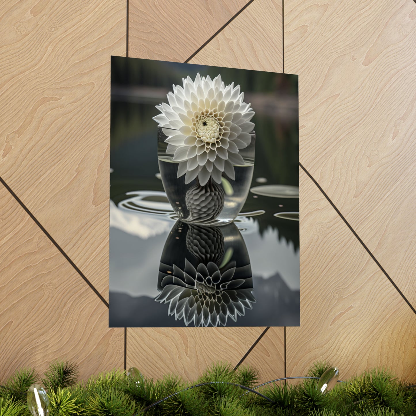 Premium Matte Vertical Posters White Dahlia 3