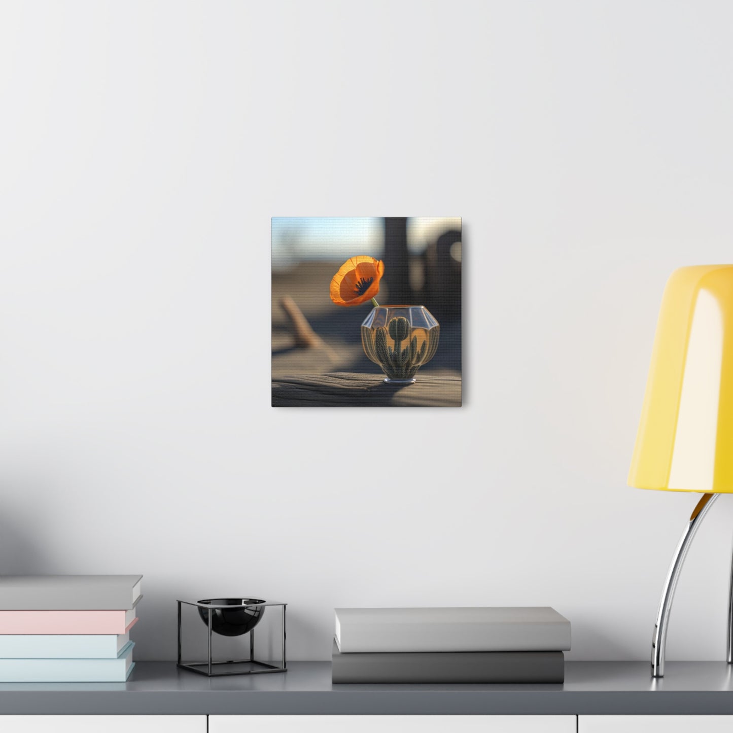 Canvas Gallery Wraps Orange Poppy in a Vase 2