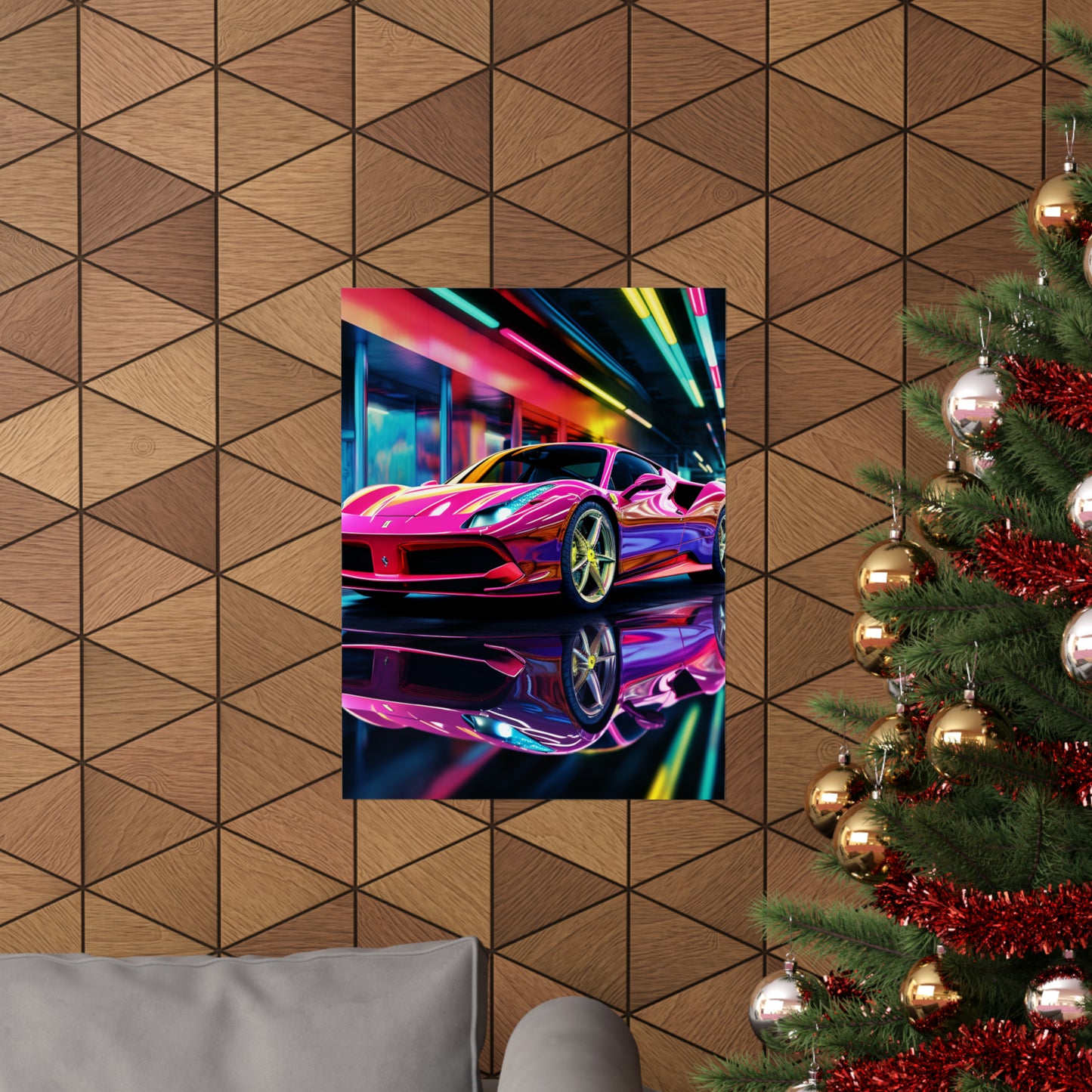 Premium Matte Vertical Posters Pink Macro Ferrari 4