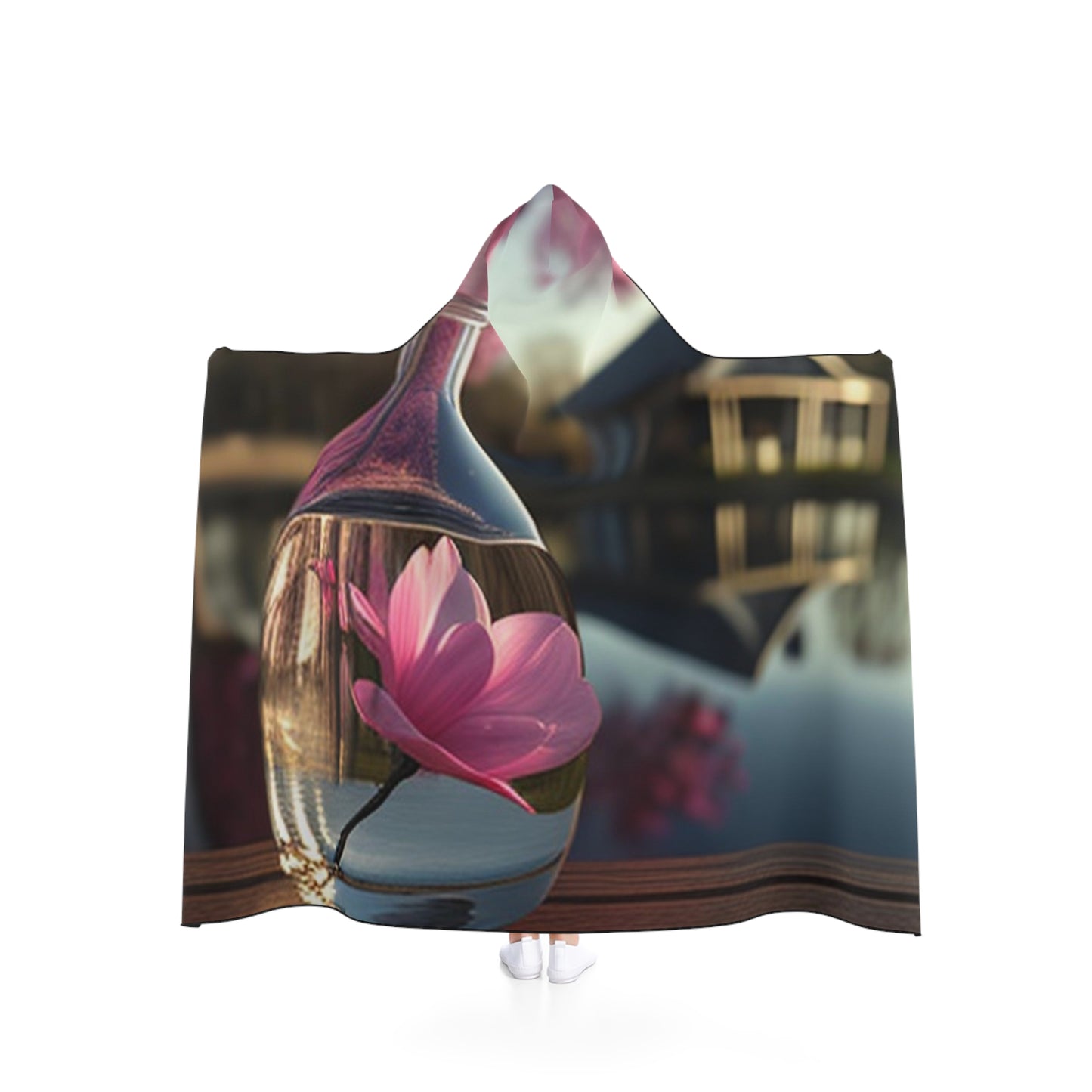 Hooded Blanket Magnolia in a Glass vase 2