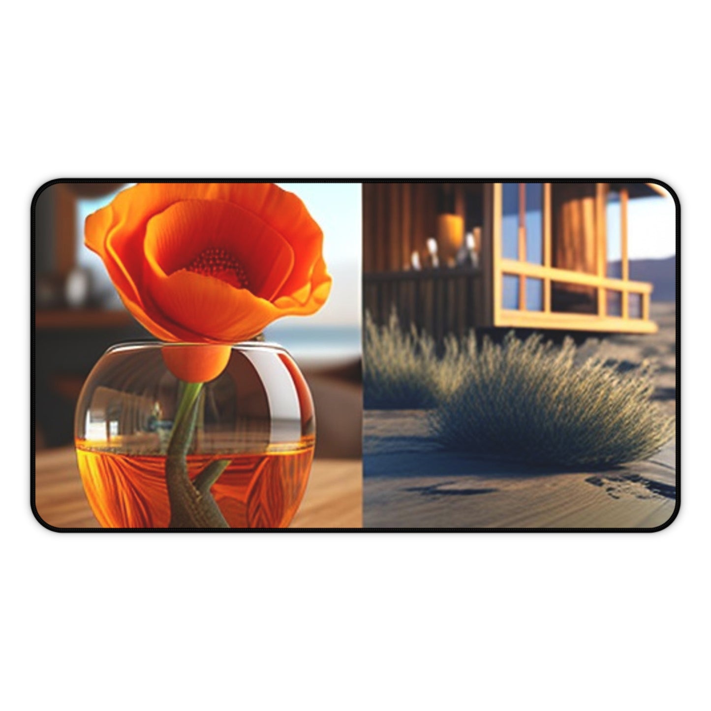 Desk Mat Poppy in a Glass Vase 3