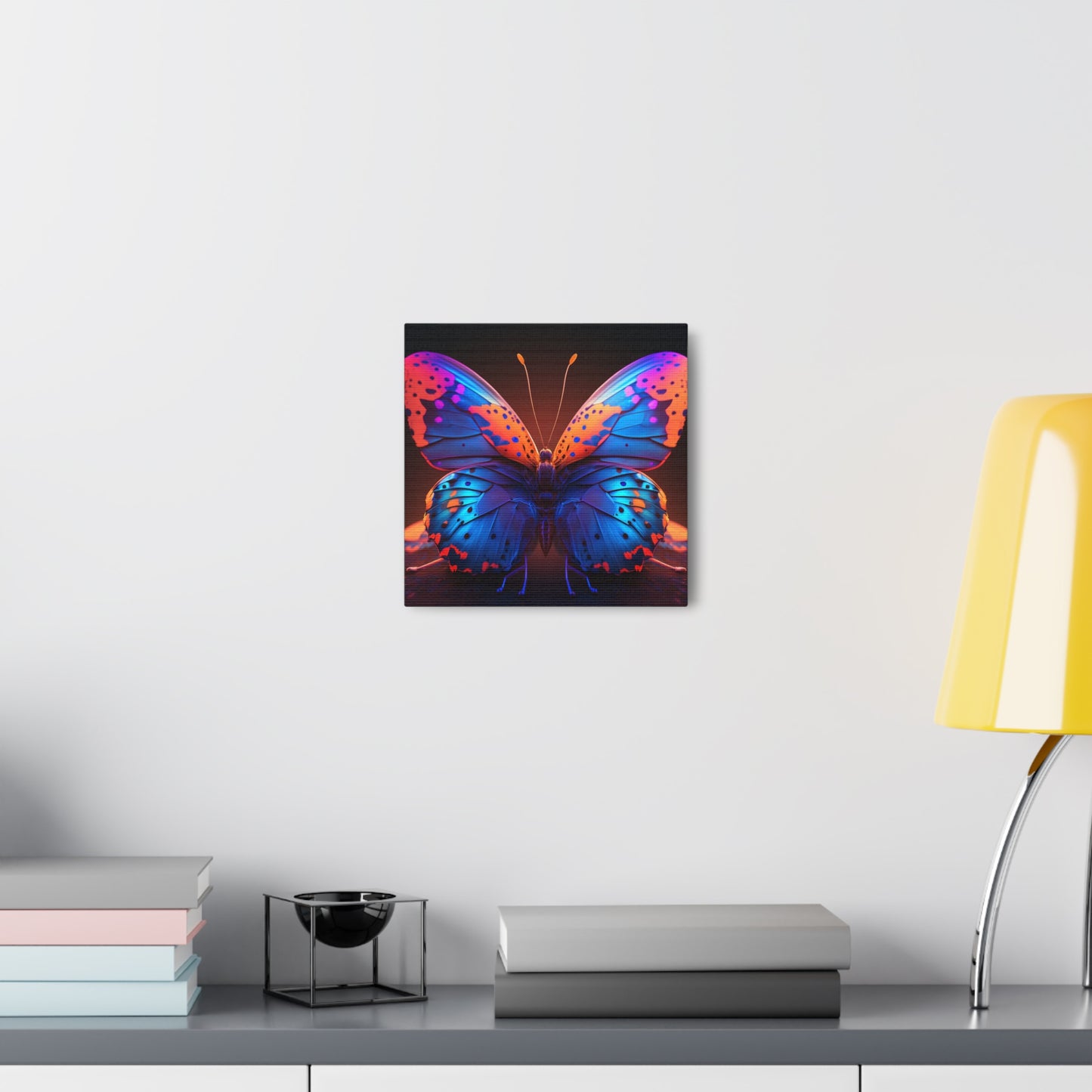 Canvas Gallery Wraps Neon Butterfly Macro 3