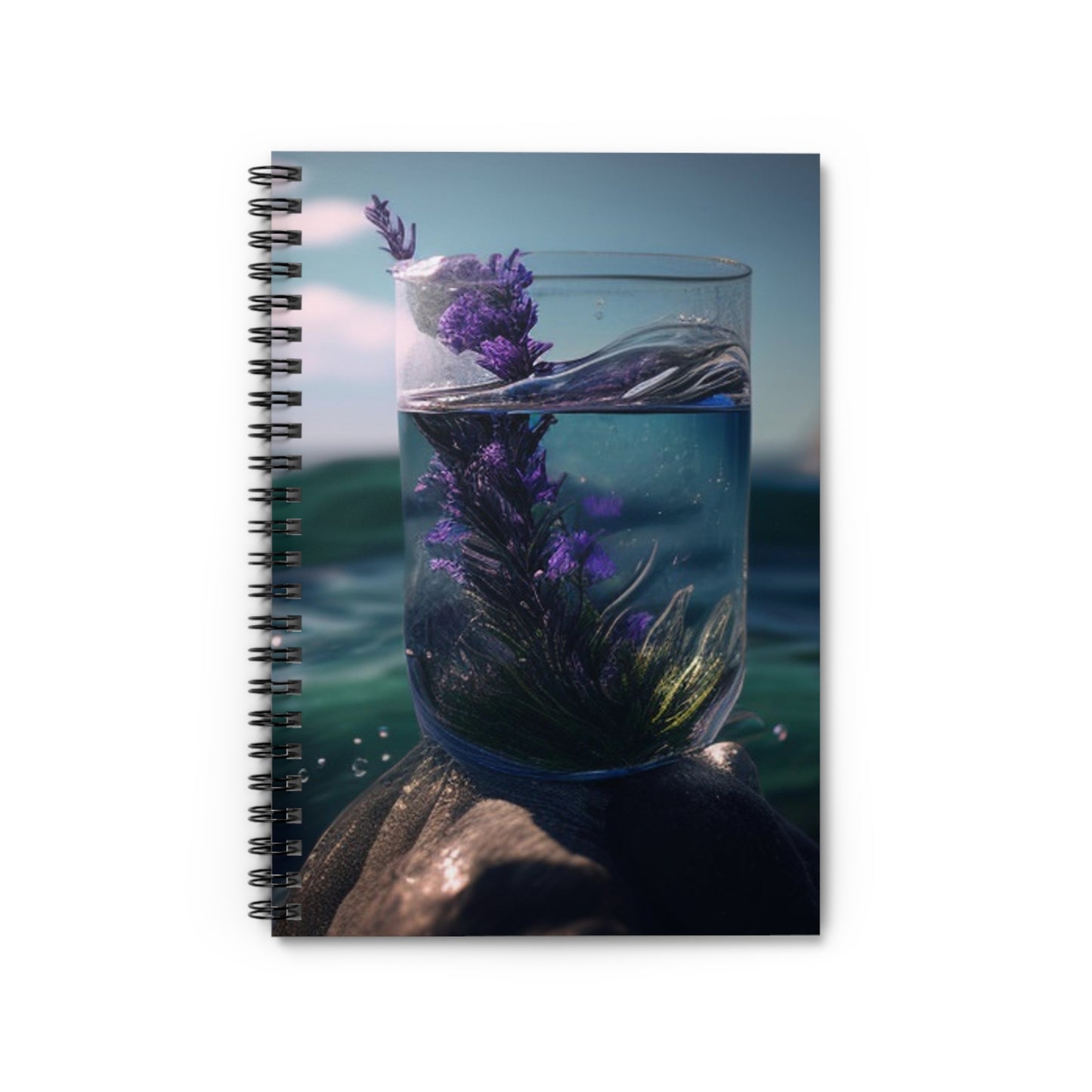 Spiral Notebook - Ruled Line Lavender in a vase 2