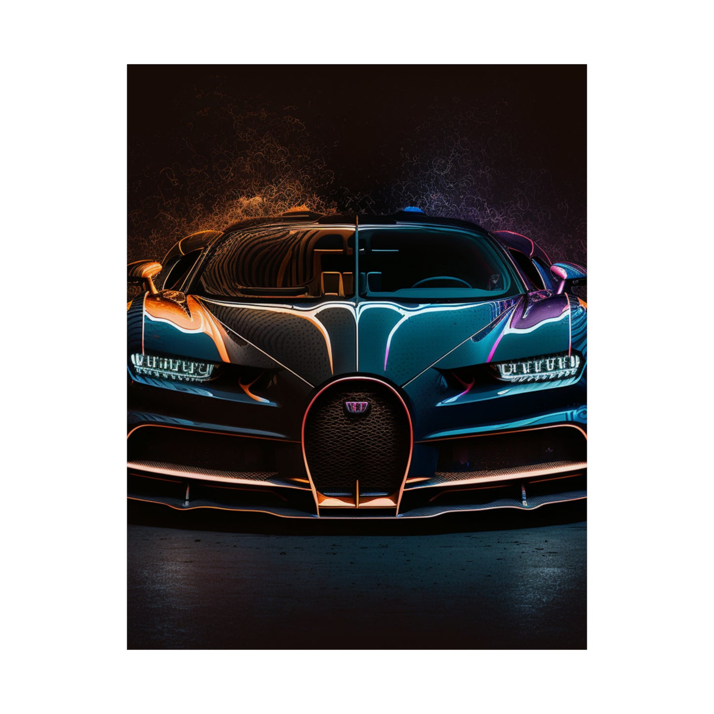 Premium Matte Vertical Posters Bugatti Chiron Super 3