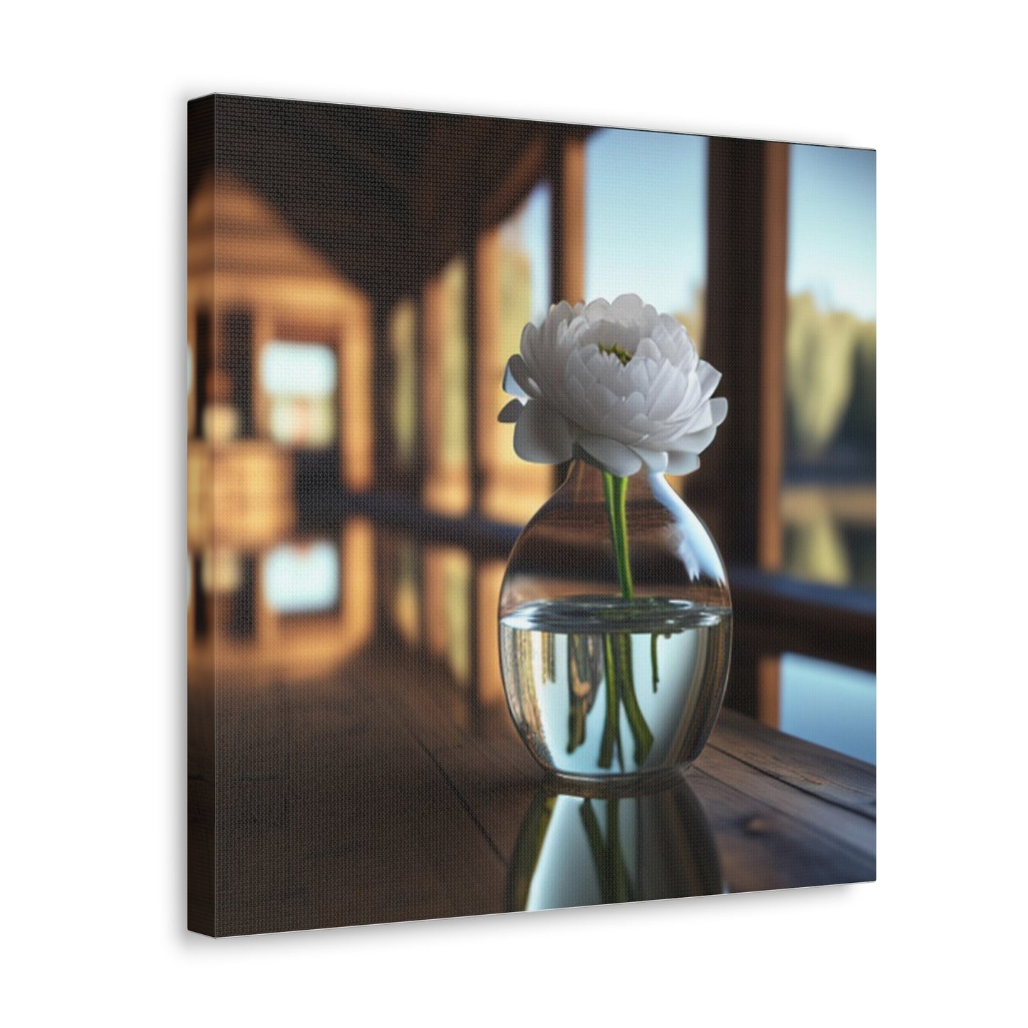 Canvas Gallery Wraps White Peony glass vase 3