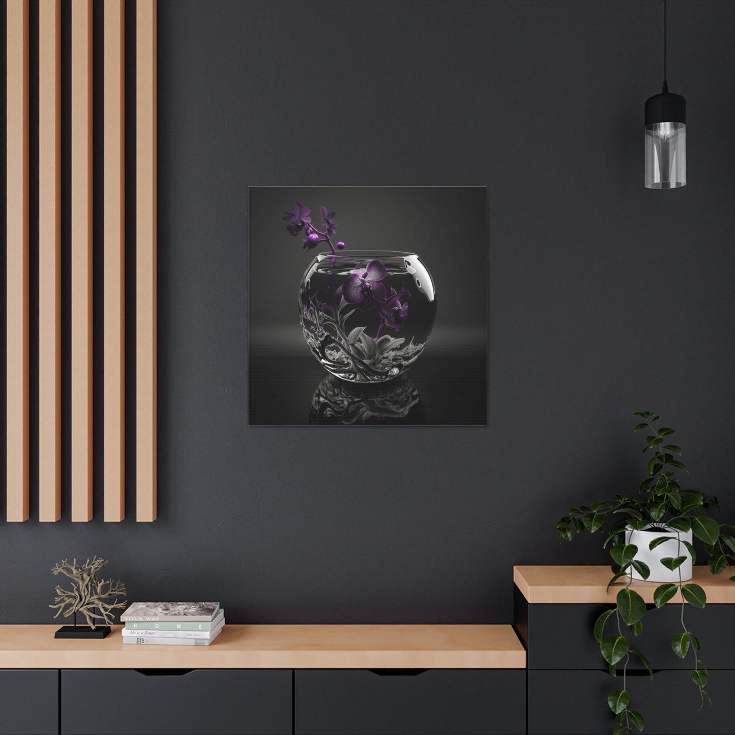 Canvas Gallery Wraps Purple Orchid Glass vase 3