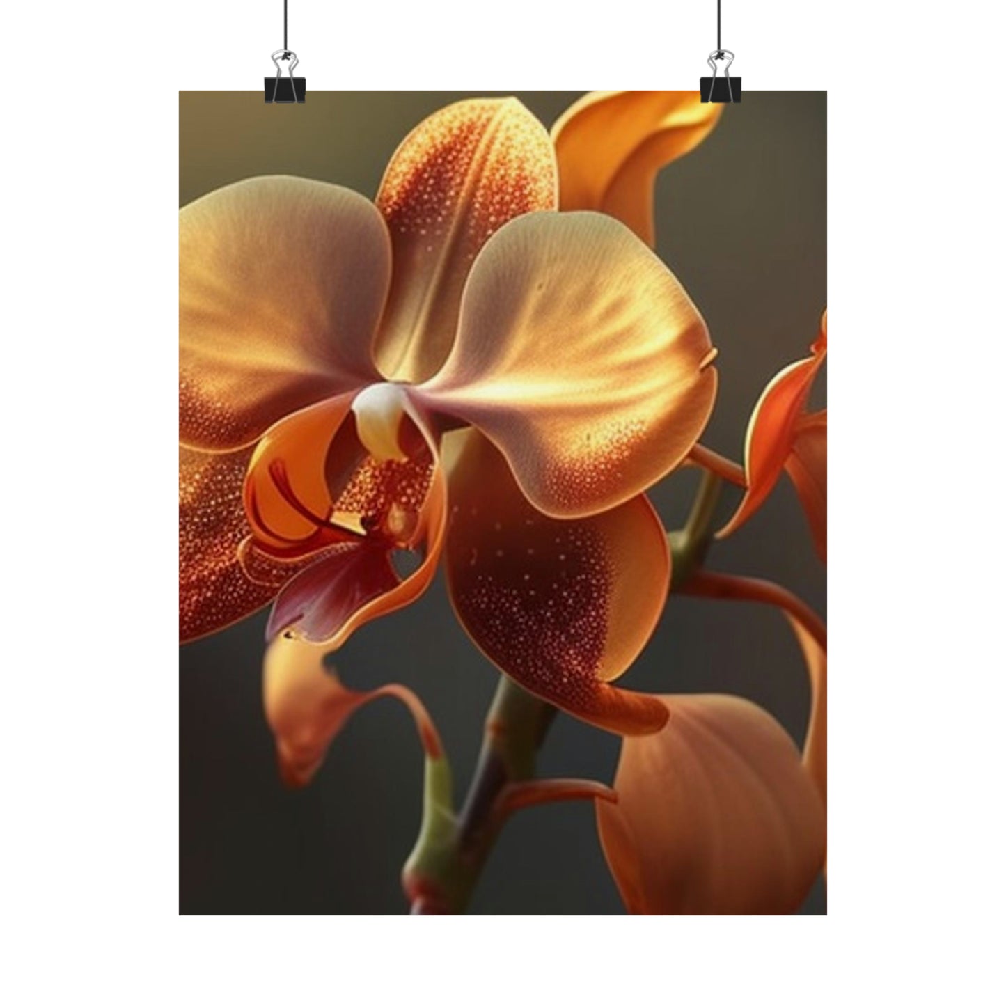 Premium Matte Vertical Posters Orange Orchid 1