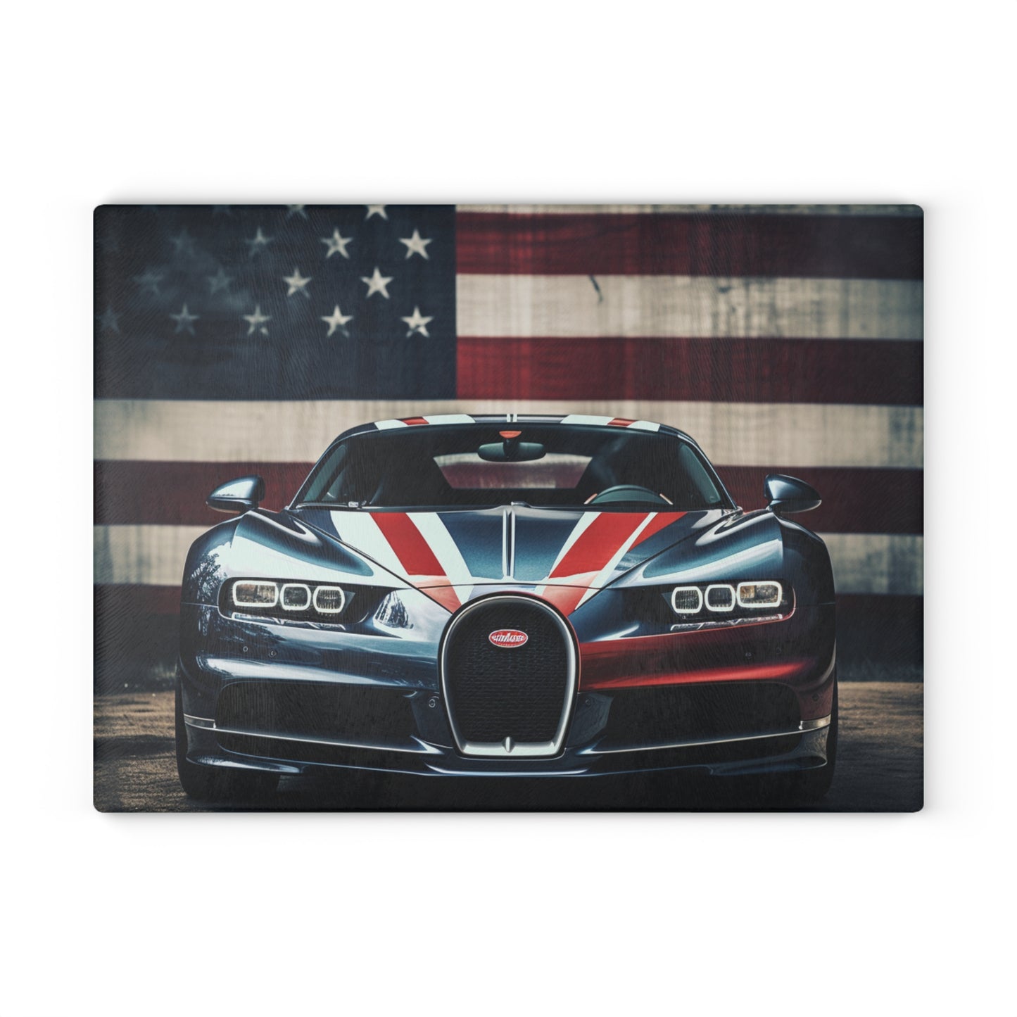 Glass Cutting Board Bugatti Flag 2