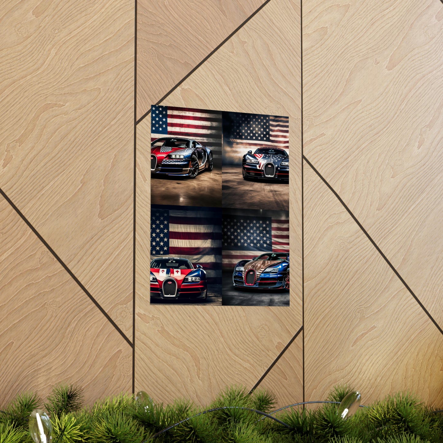 Premium Matte Vertical Posters Bugatti American Flag 5