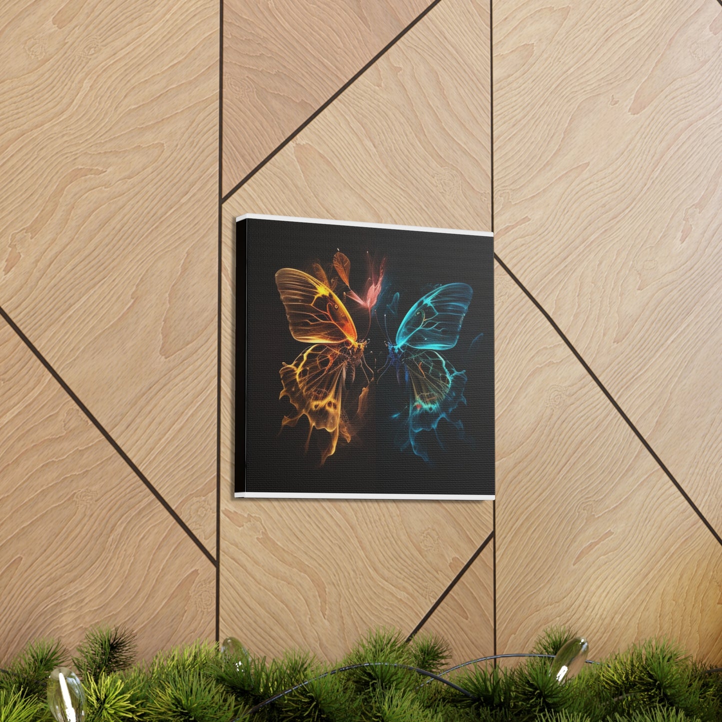 Canvas Gallery Wraps Kiss Neon Butterfly 4