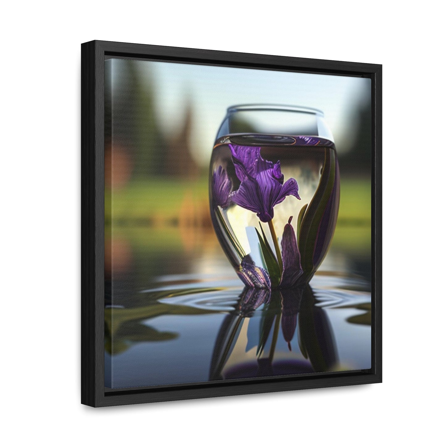 Gallery Canvas Wraps, Square Frame Purple Iris in a vase 3