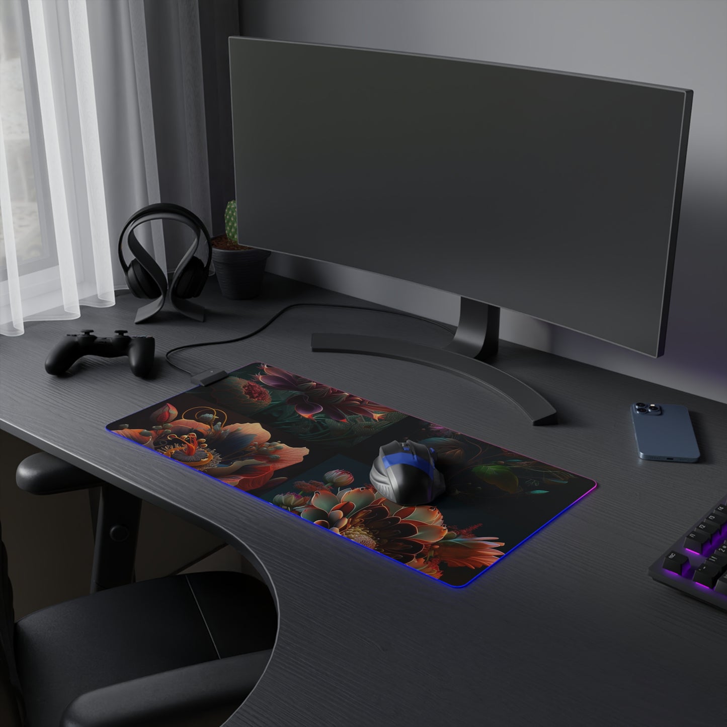 LED Gaming Mouse Pad Flower Arangment 5