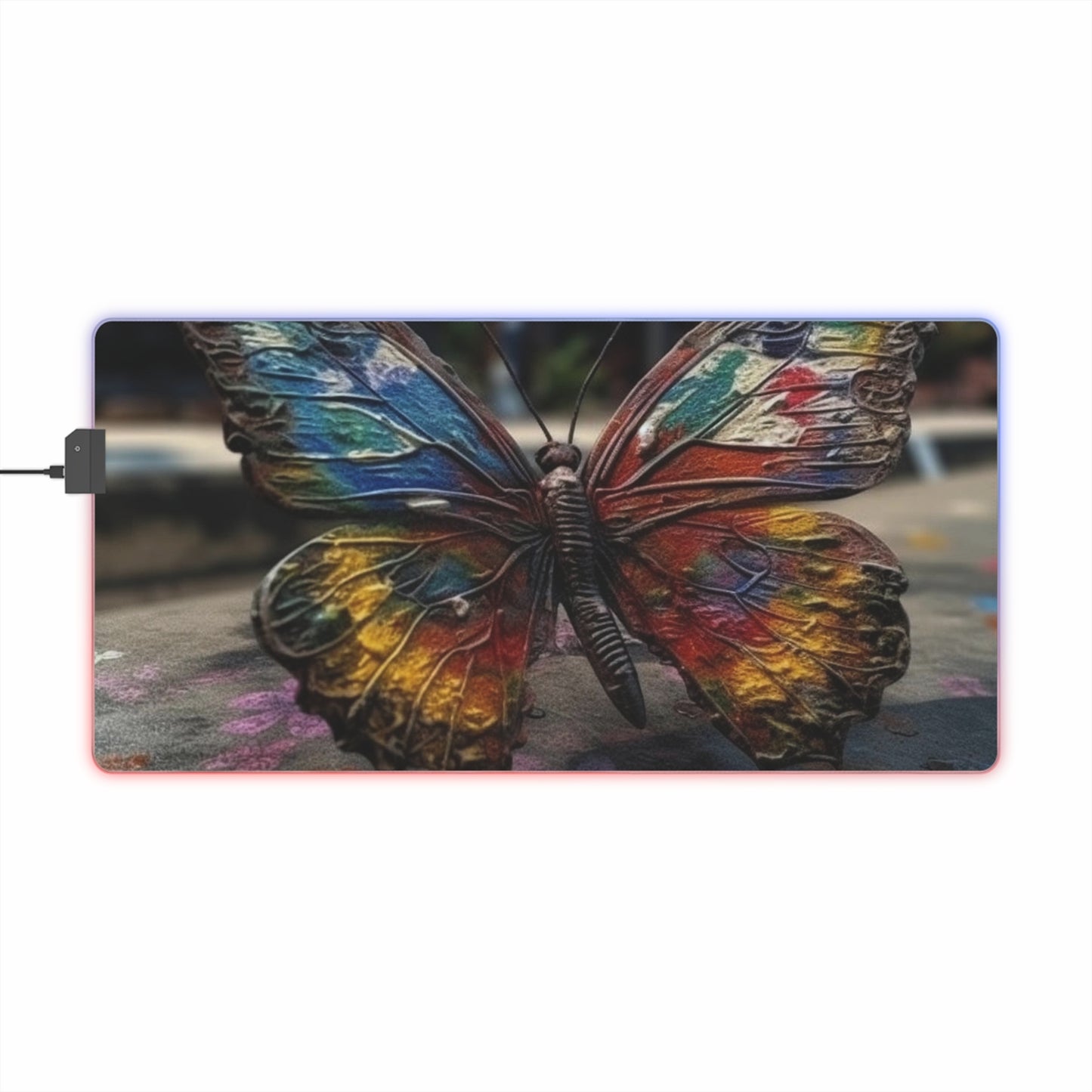 LED Gaming Mouse Pad Liquid Street Butterfly 3