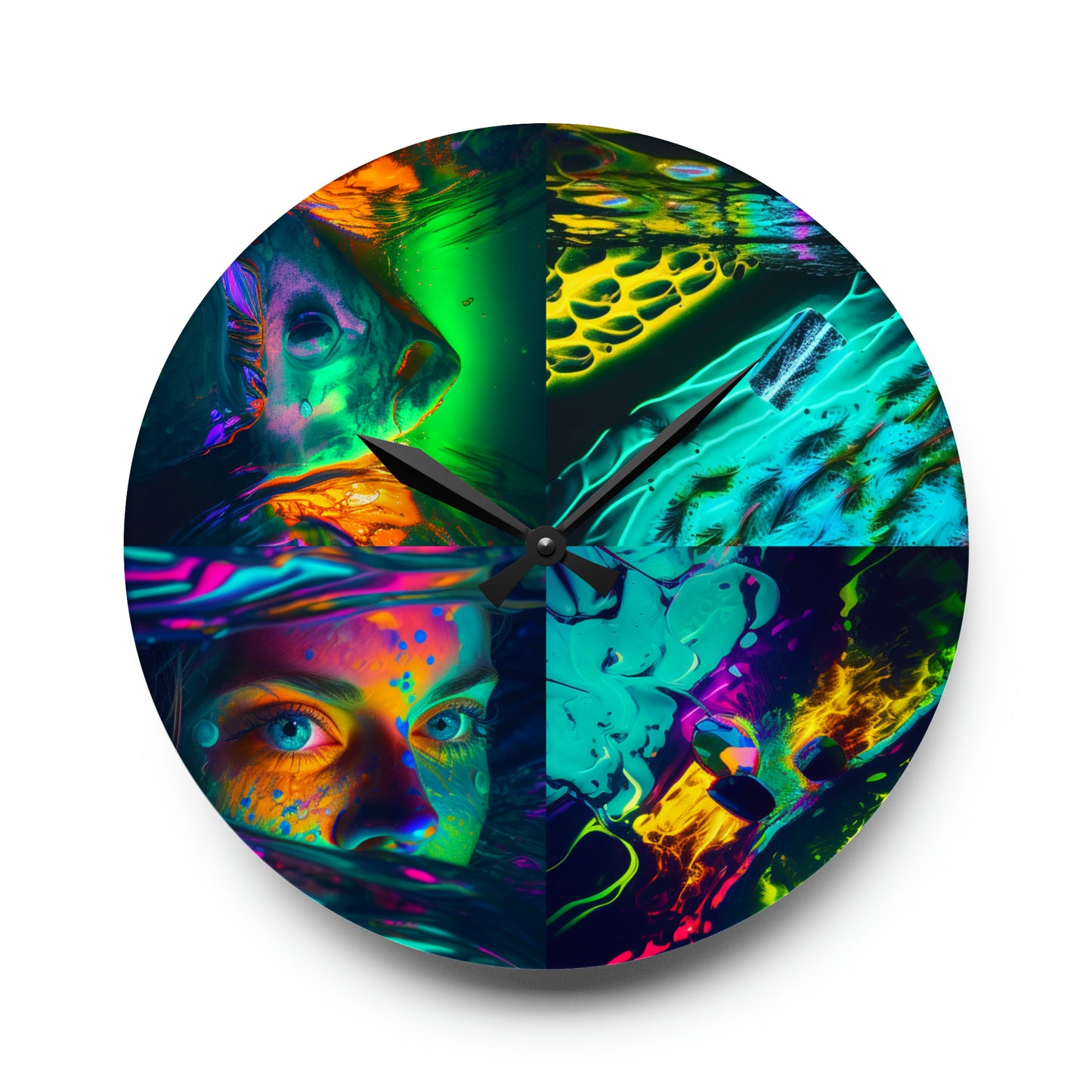 Acrylic Wall Clock Florescent Glow 5