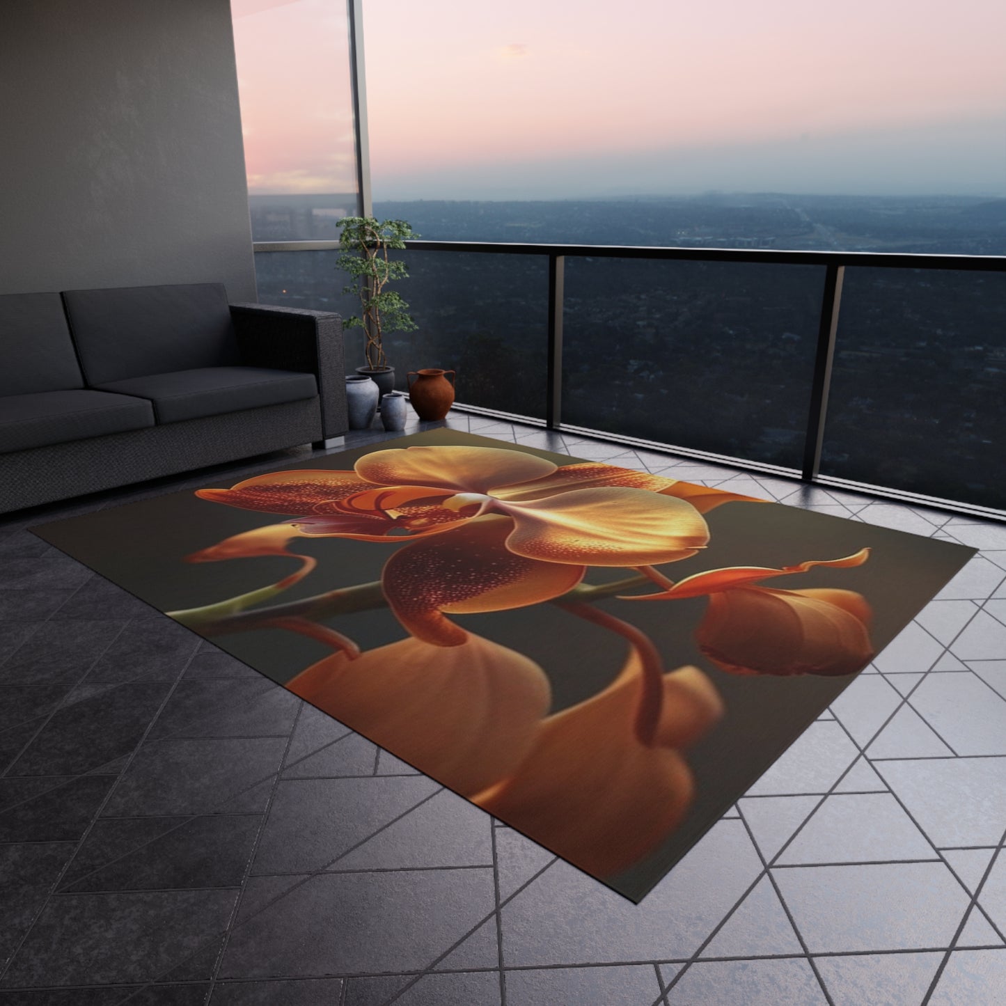 Outdoor Rug  Orange Orchid 1