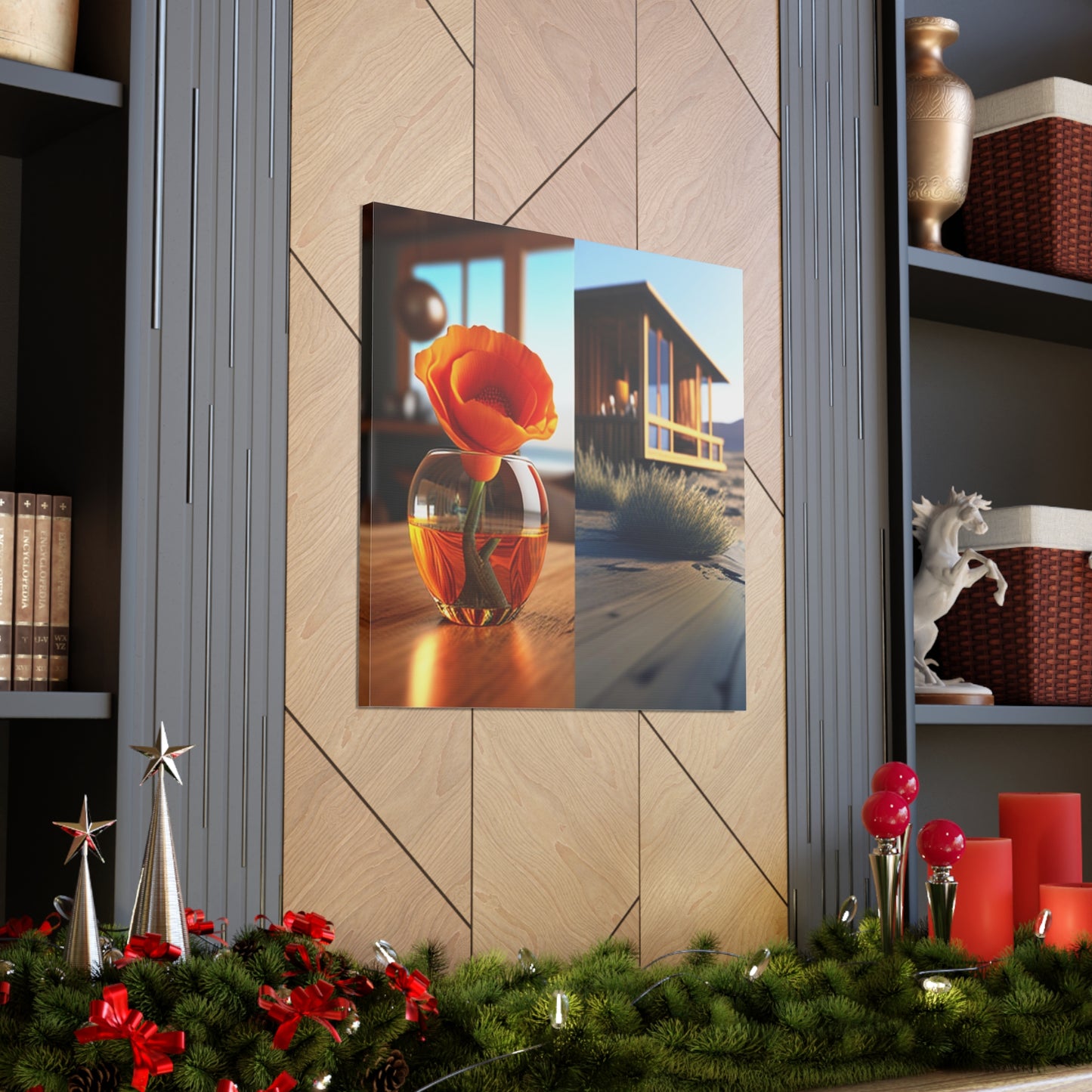 Canvas Gallery Wraps Poppy in a Glass Vase 3