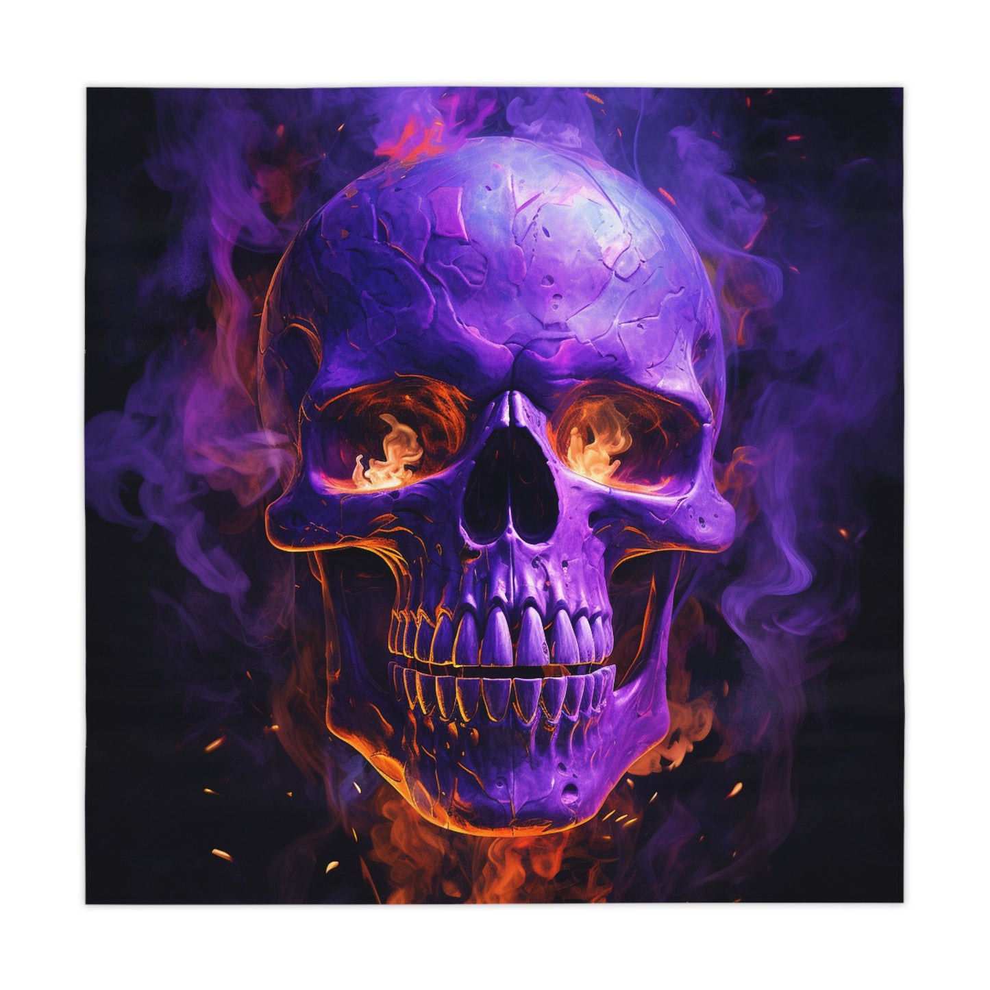 Tablecloth Skull Flames 1