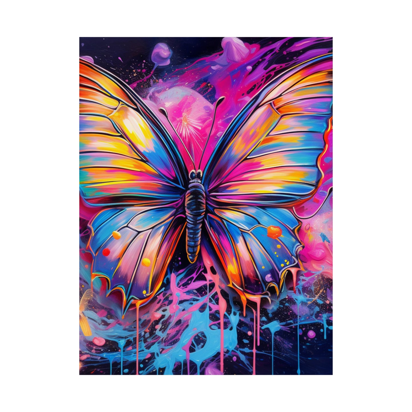 Premium Matte Vertical Posters Pink Butterfly Flair 3