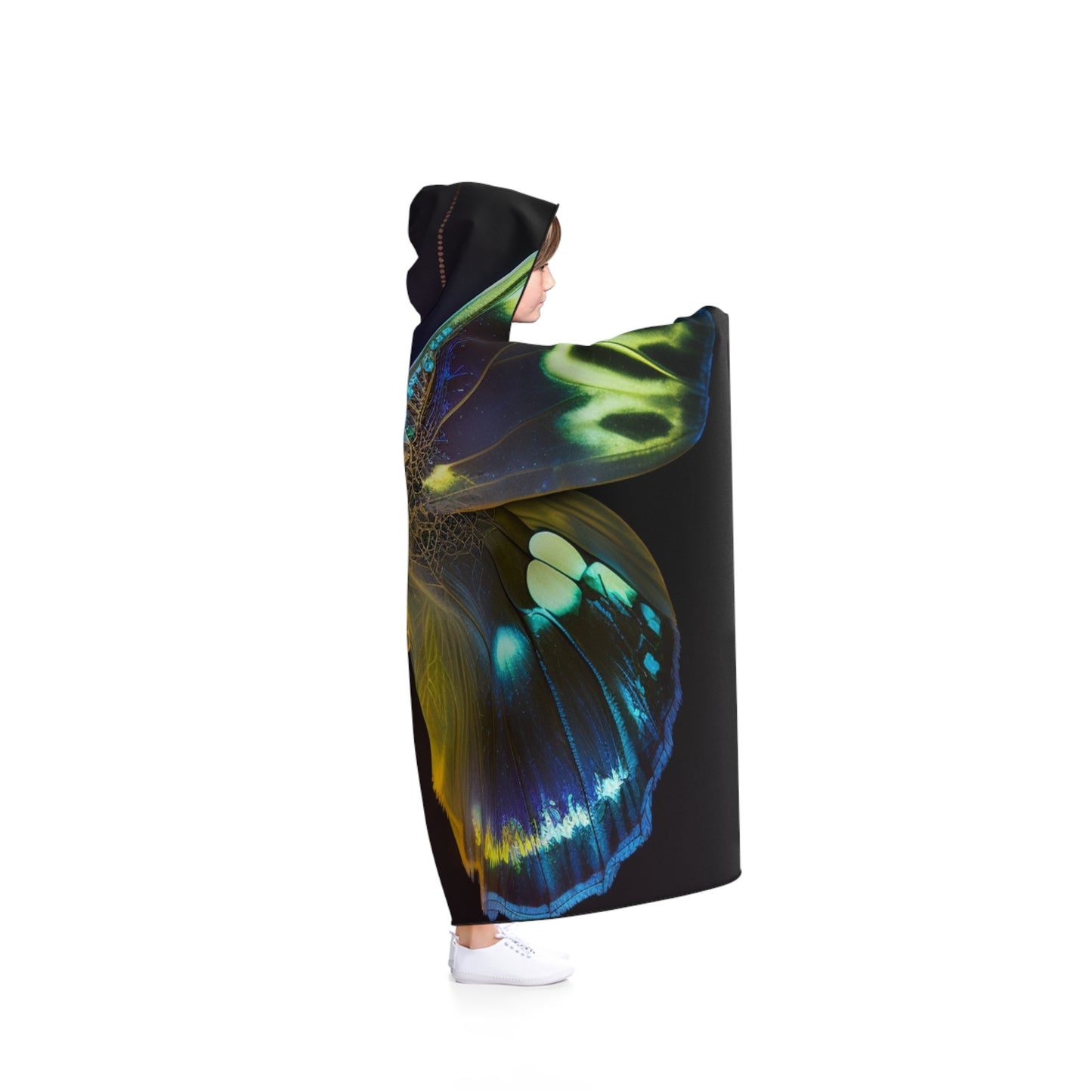 Hooded Blanket Neon Hue Butterfly 1