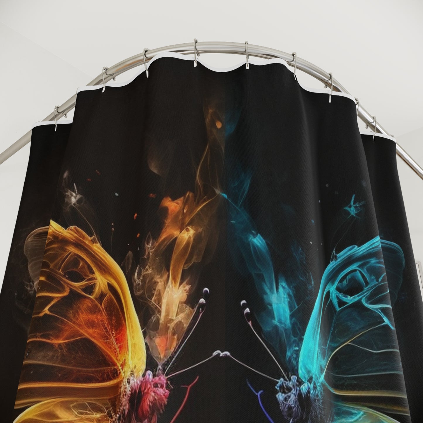 Polyester Shower Curtain Kiss Neon Butterfly 7