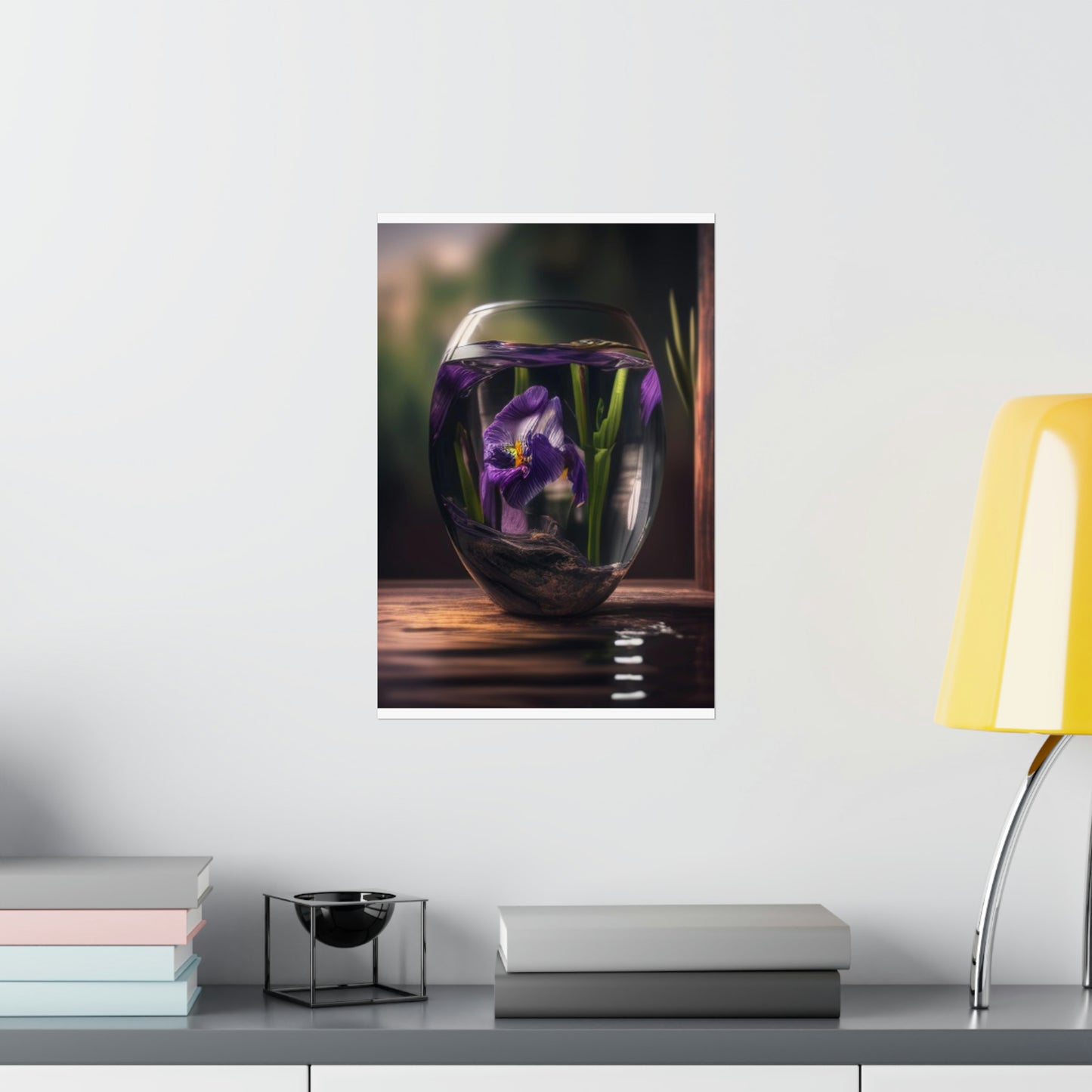 Premium Matte Vertical Posters Purple Iris in a vase 4