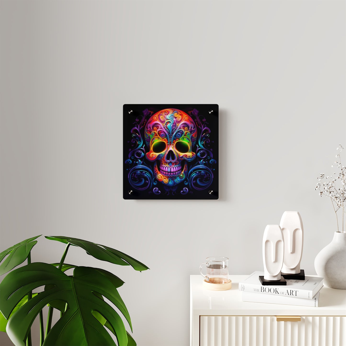 Acrylic Wall Art Panels Macro Skull Color 2