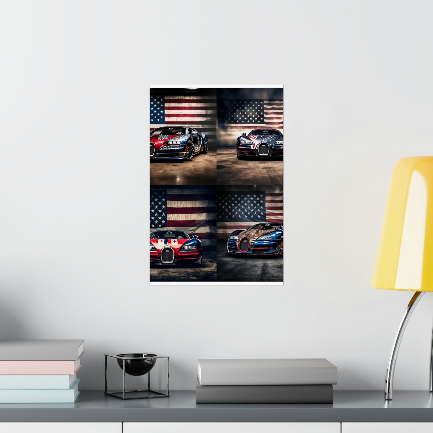 Premium Matte Vertical Posters Bugatti American Flag 5