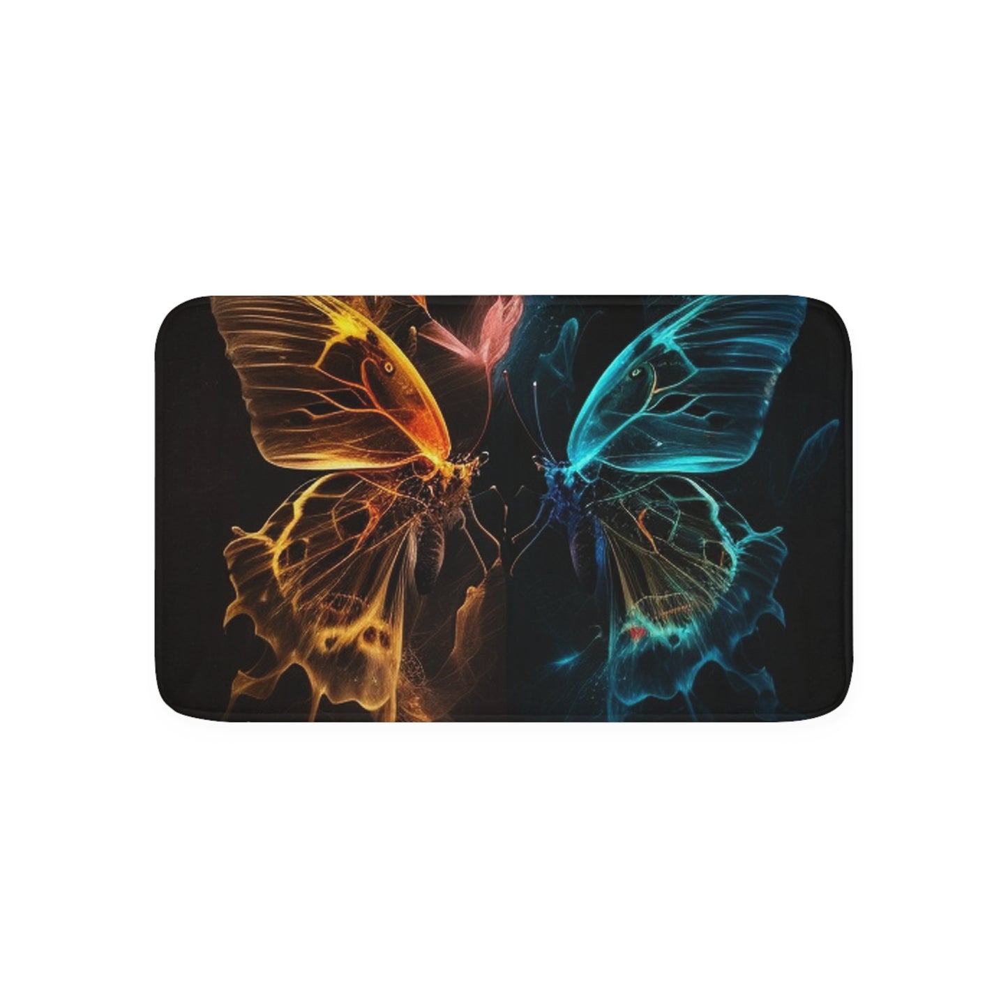 Memory Foam Bath Mat Kiss Neon Butterfly 4