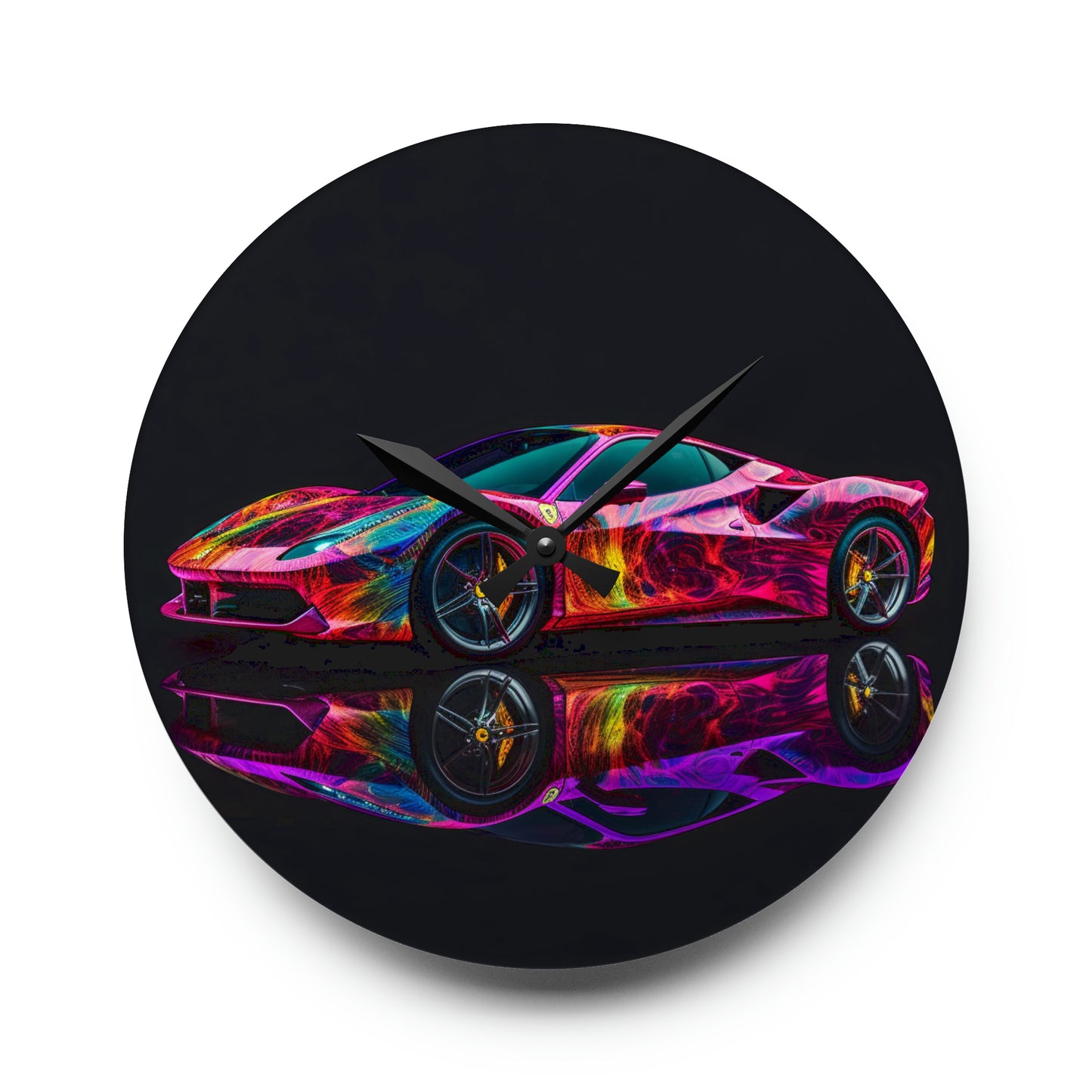 Acrylic Wall Clock Ferrari Color 4