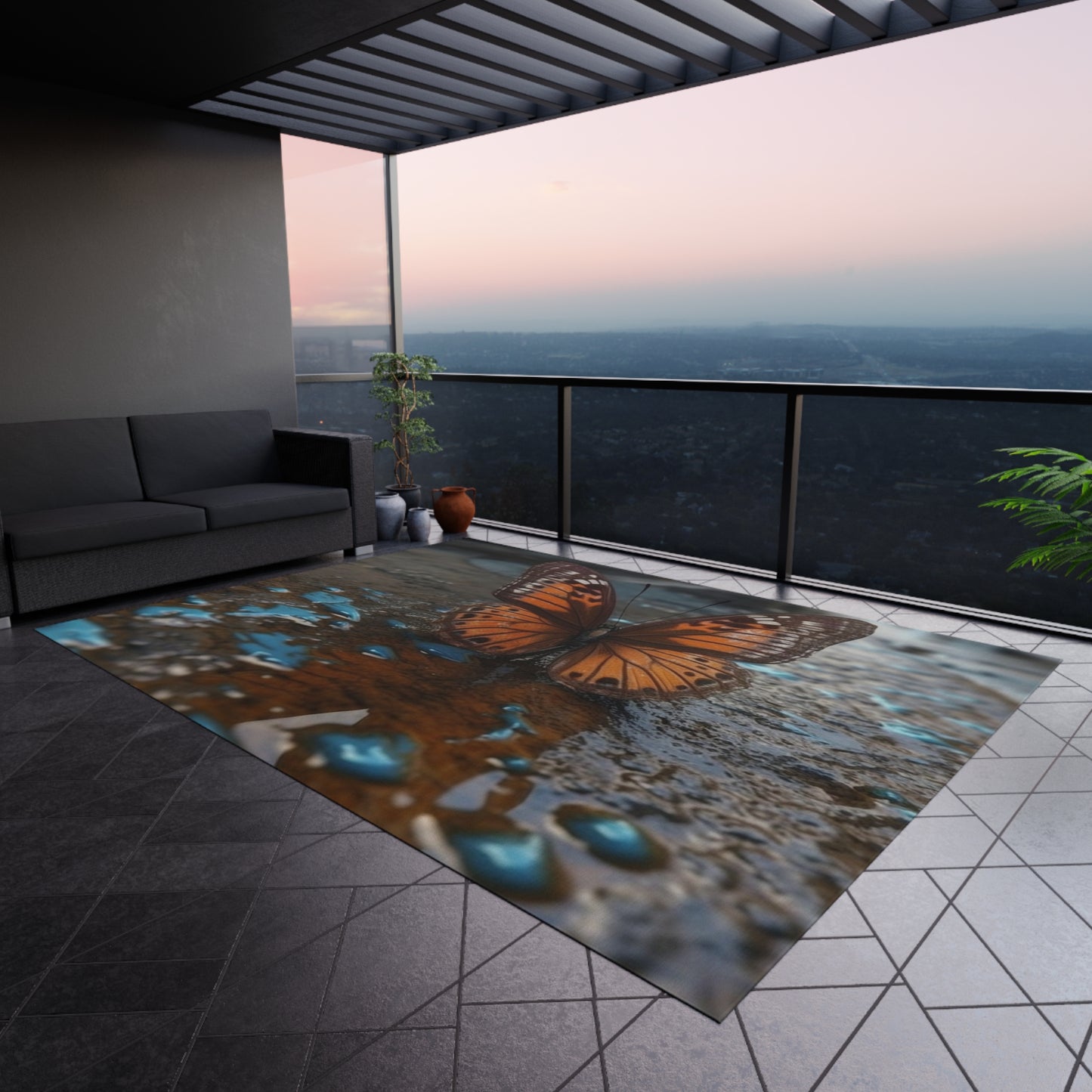 Outdoor Rug  Water Butterfly Street 2