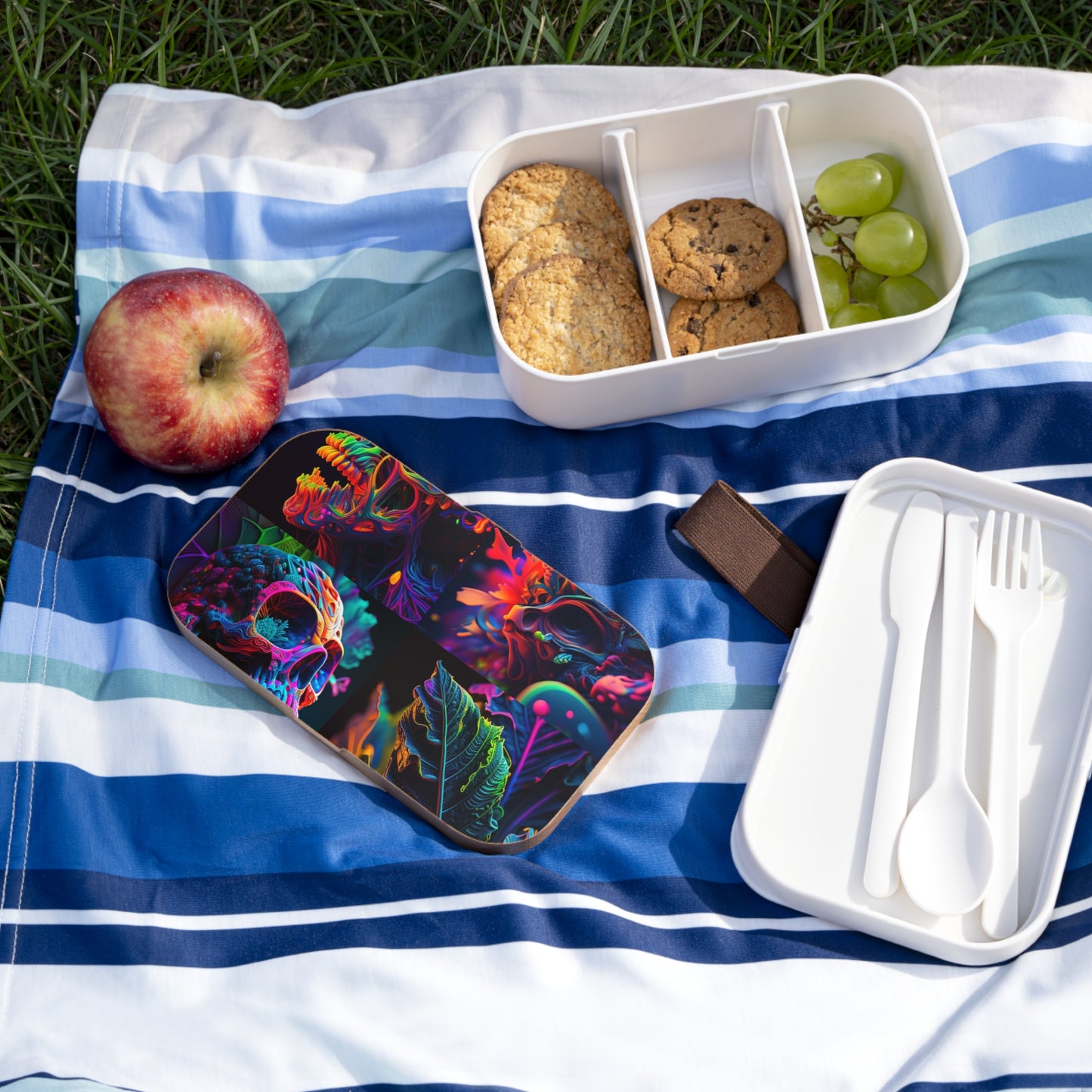 Bento Lunch Box Florescent Skull Death 5