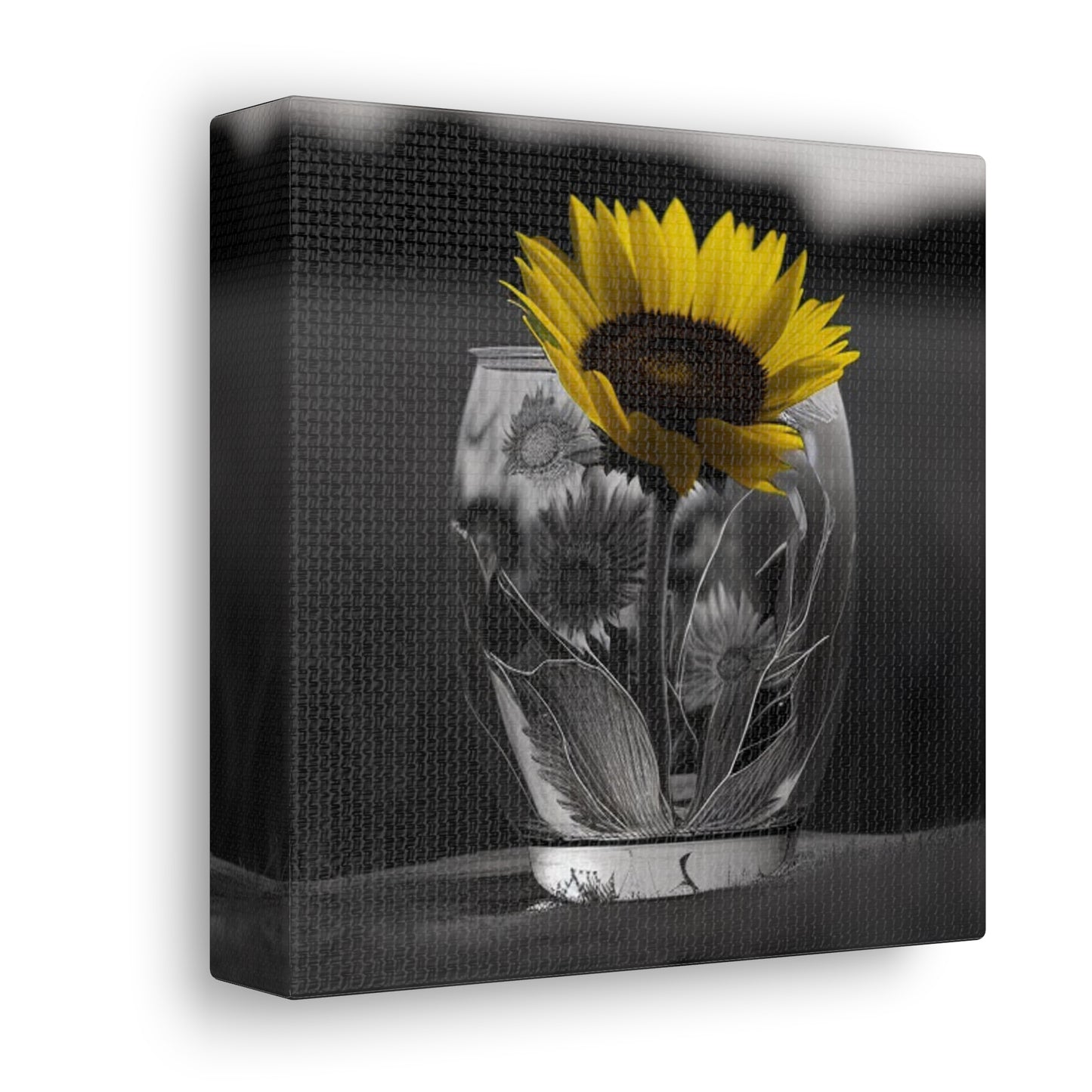 Canvas Gallery Wraps Yellw Sunflower in a vase 1