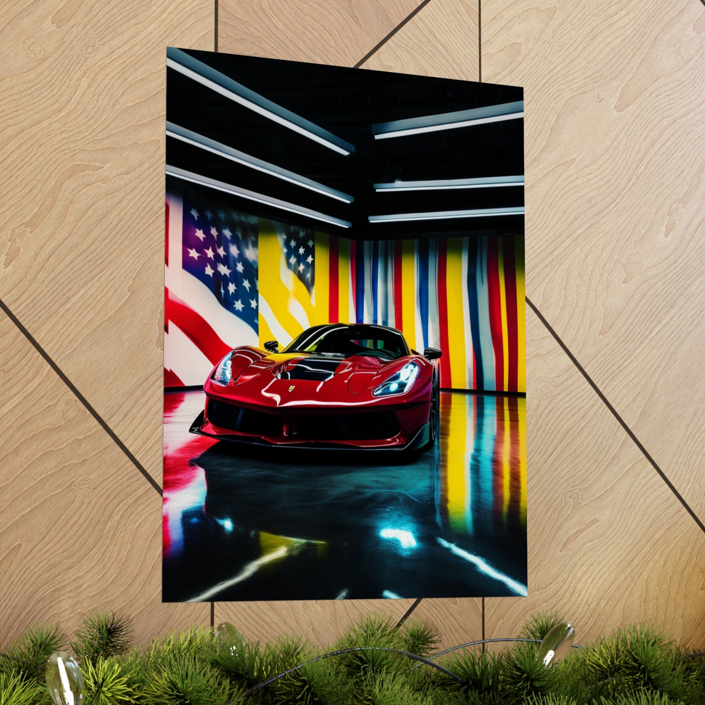 Premium Matte Vertical Posters Macro Flag Ferrari 2