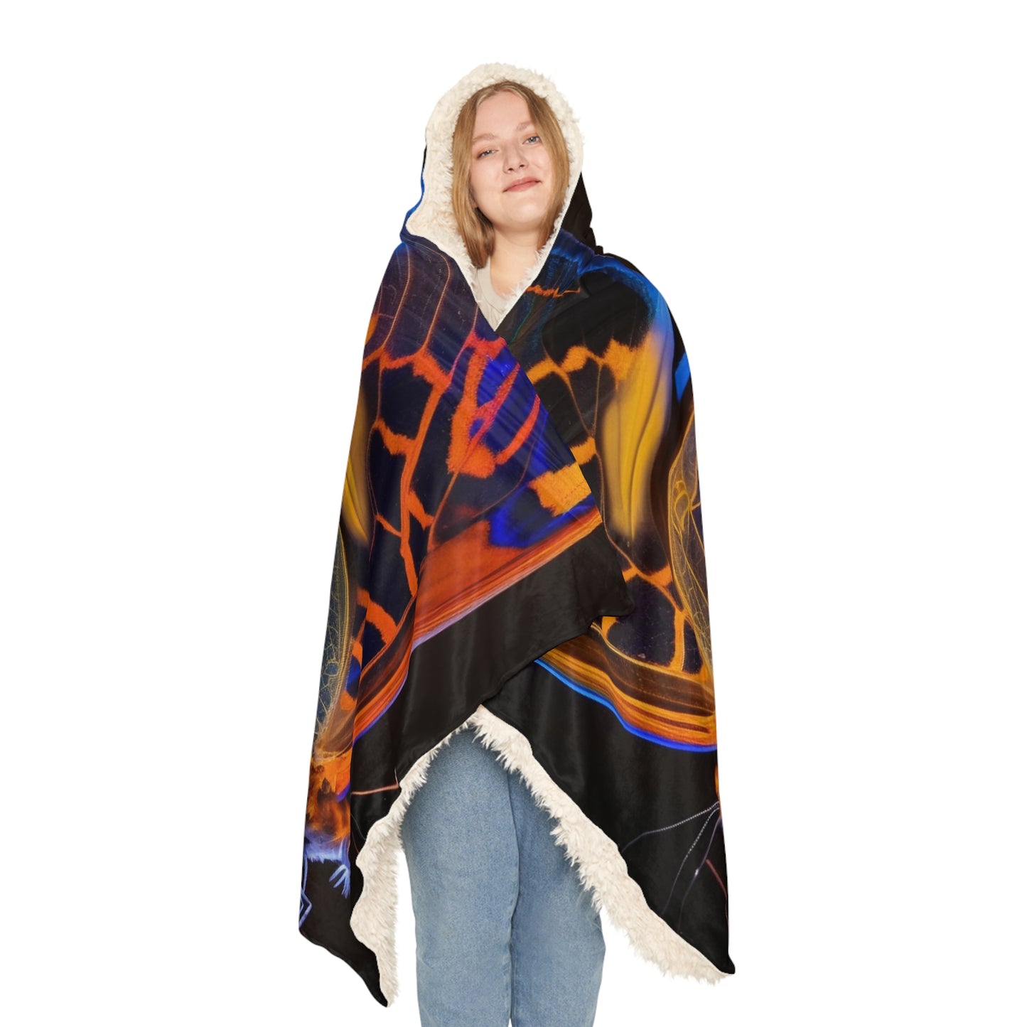 Snuggle Hooded Blanket Neon Glo Butterfly 2