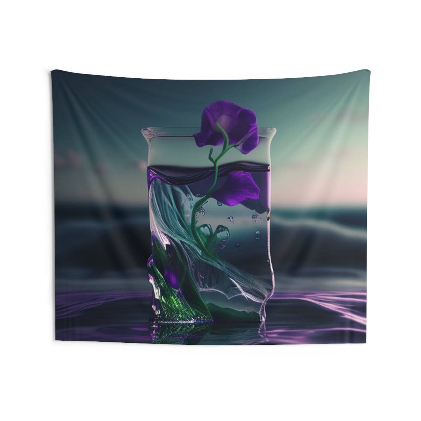 Indoor Wall Tapestries Purple Sweet pea in a vase 3