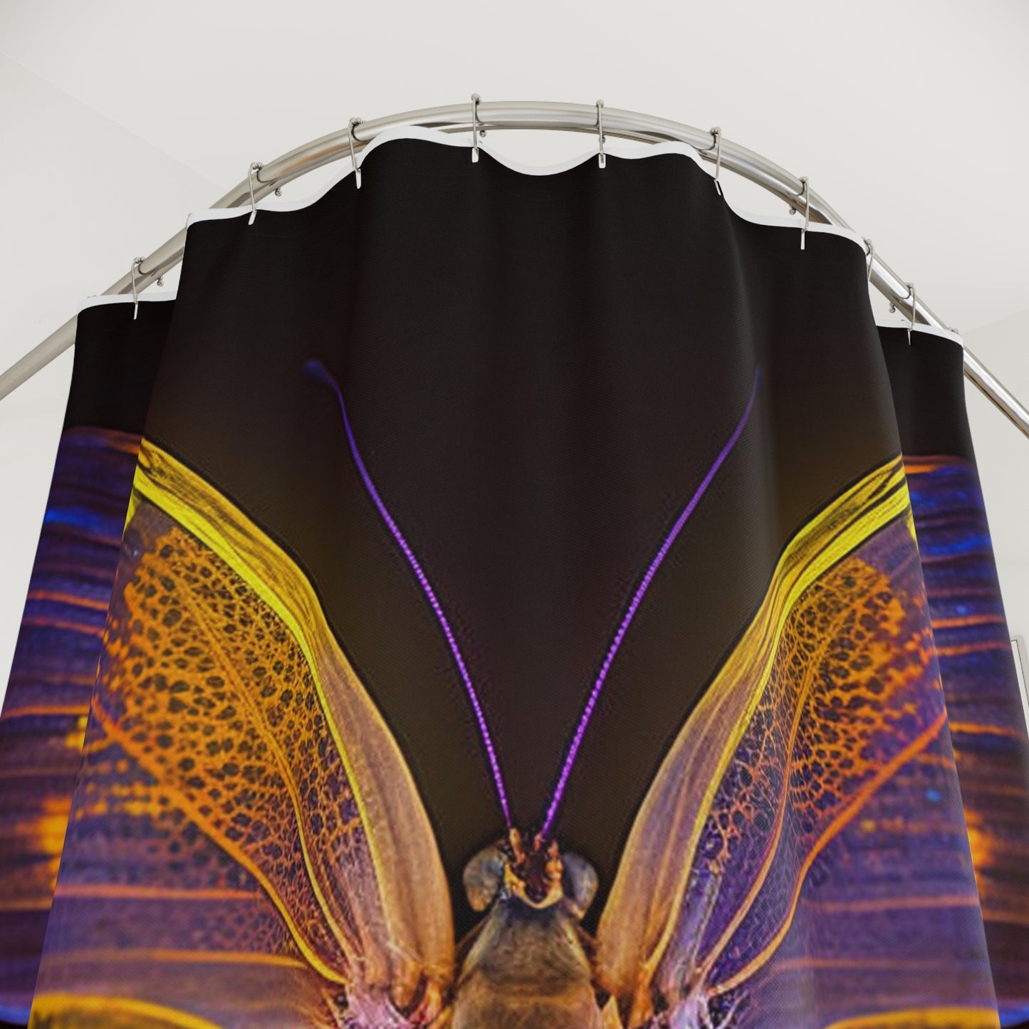 Polyester Shower Curtain Neon Butterfly Flair 2