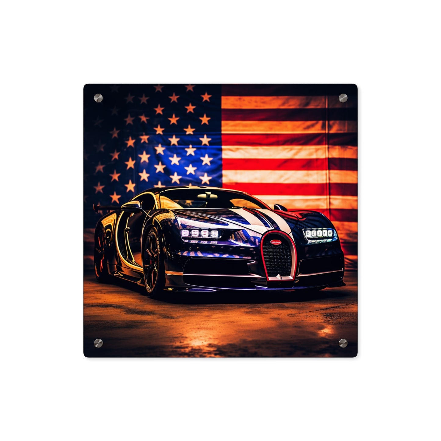 Acrylic Wall Art Panels Macro Bugatti American Flag 4