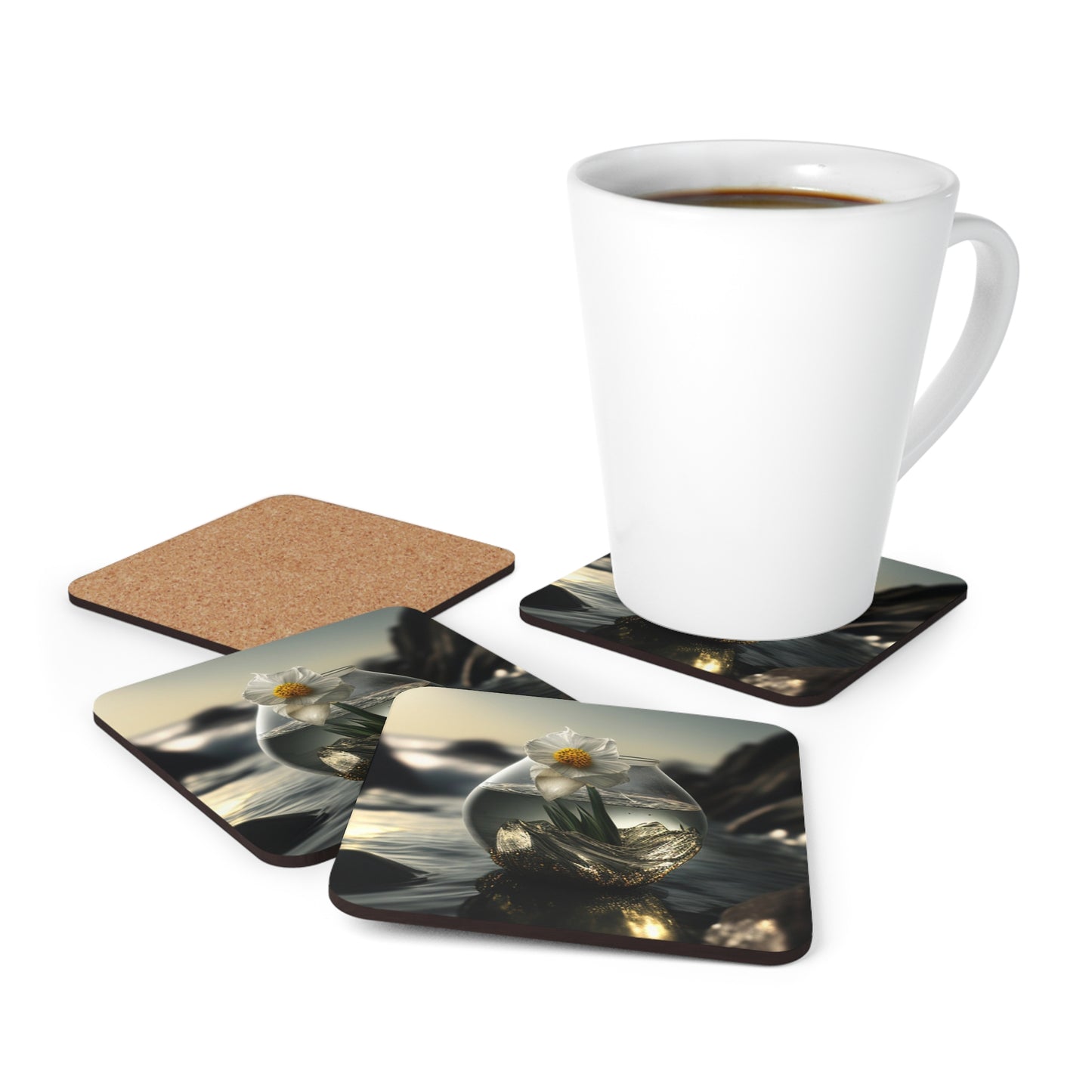 Corkwood Coaster Set Daffodil 1