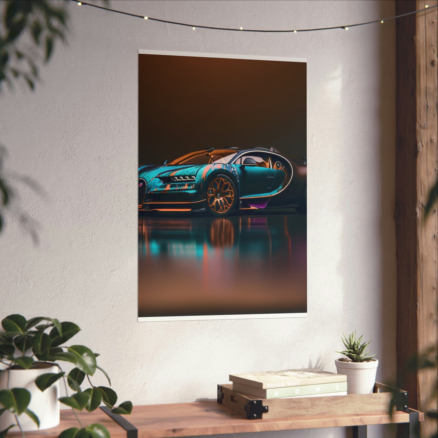 Premium Matte Vertical Posters Bugatti Blue 2