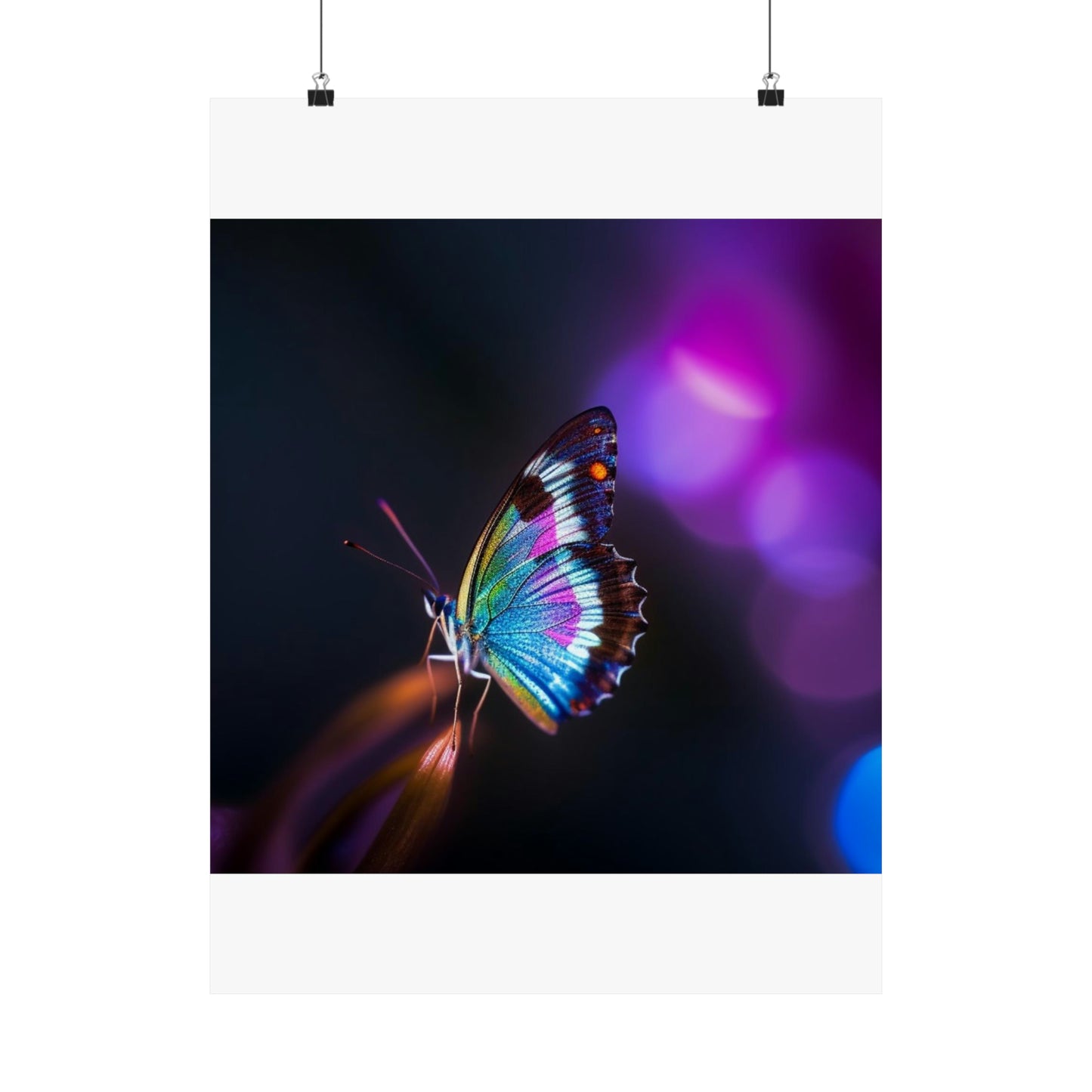 Premium Matte Vertical Posters Photo Realistic Butterfly 1