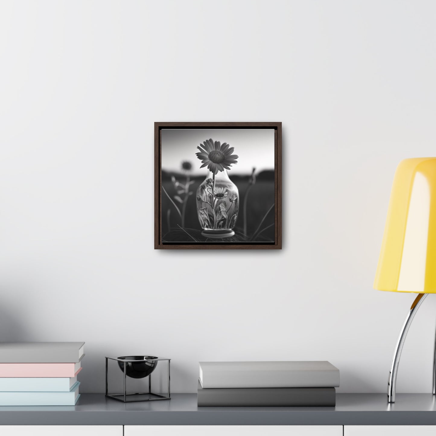 Gallery Canvas Wraps, Square Frame Yellw Sunflower in a vase 2