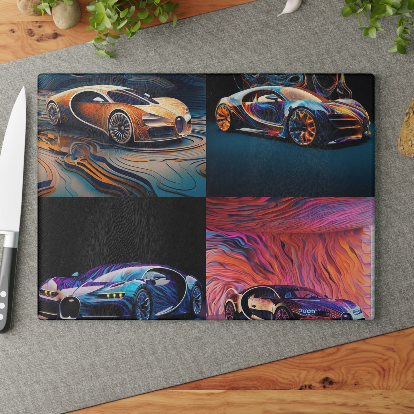 Glass Cutting Board Bugatti Abstract Flair 5