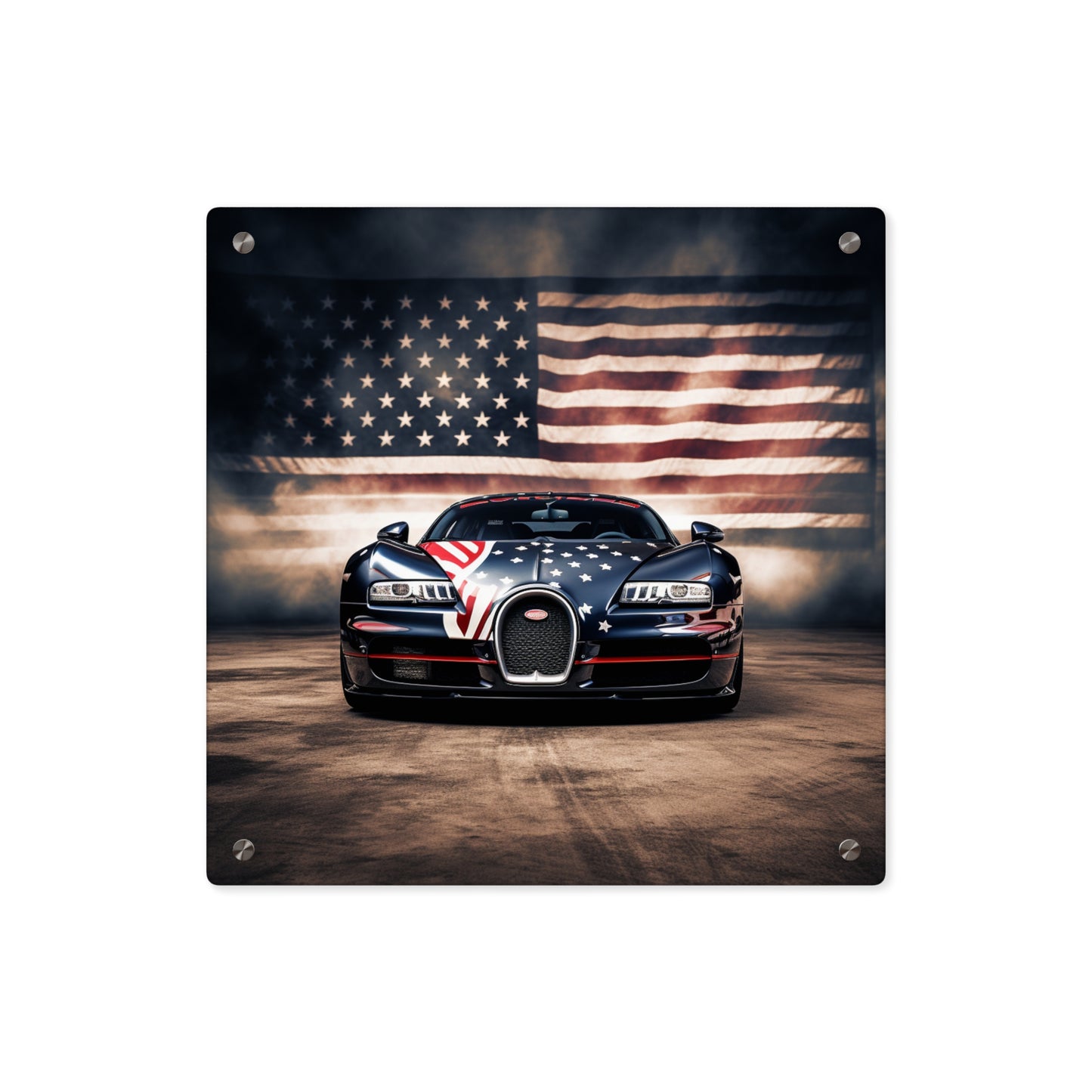 Acrylic Wall Art Panels Bugatti American Flag 2