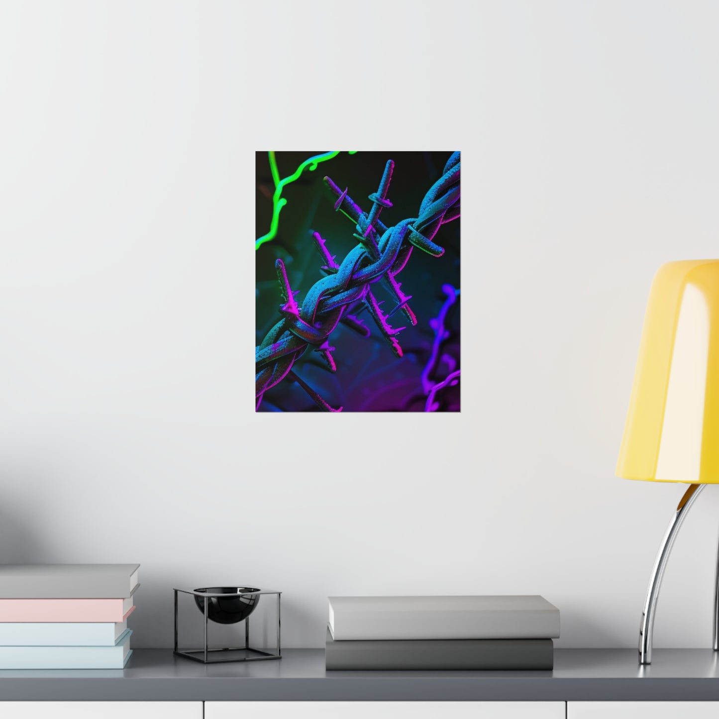 Premium Matte Vertical Posters Macro Neon Barbs 4