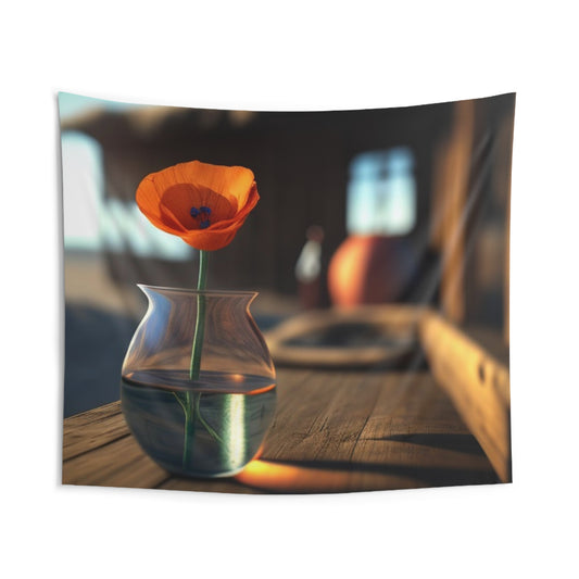 Indoor Wall Tapestries Poppy in a Glass Vase 2