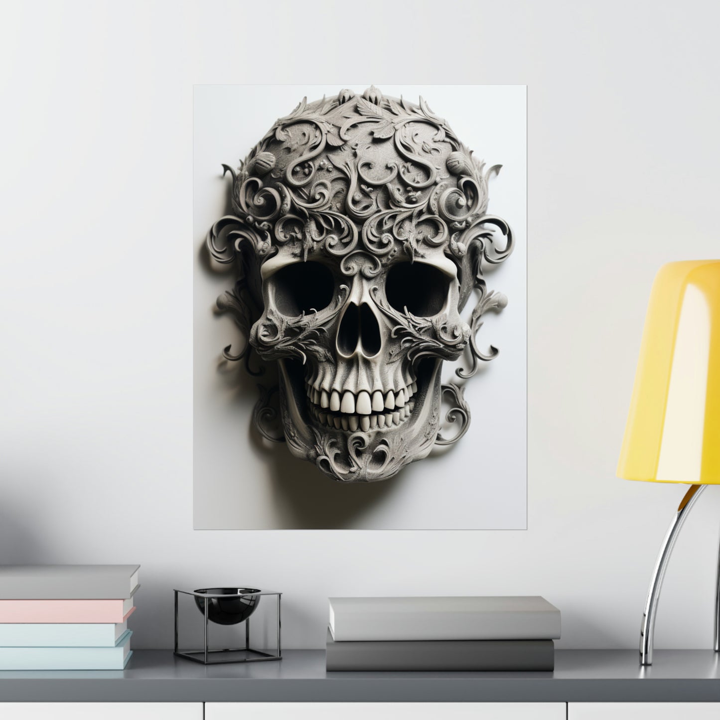 Premium Matte Vertical Posters Skull Treble Clef 2