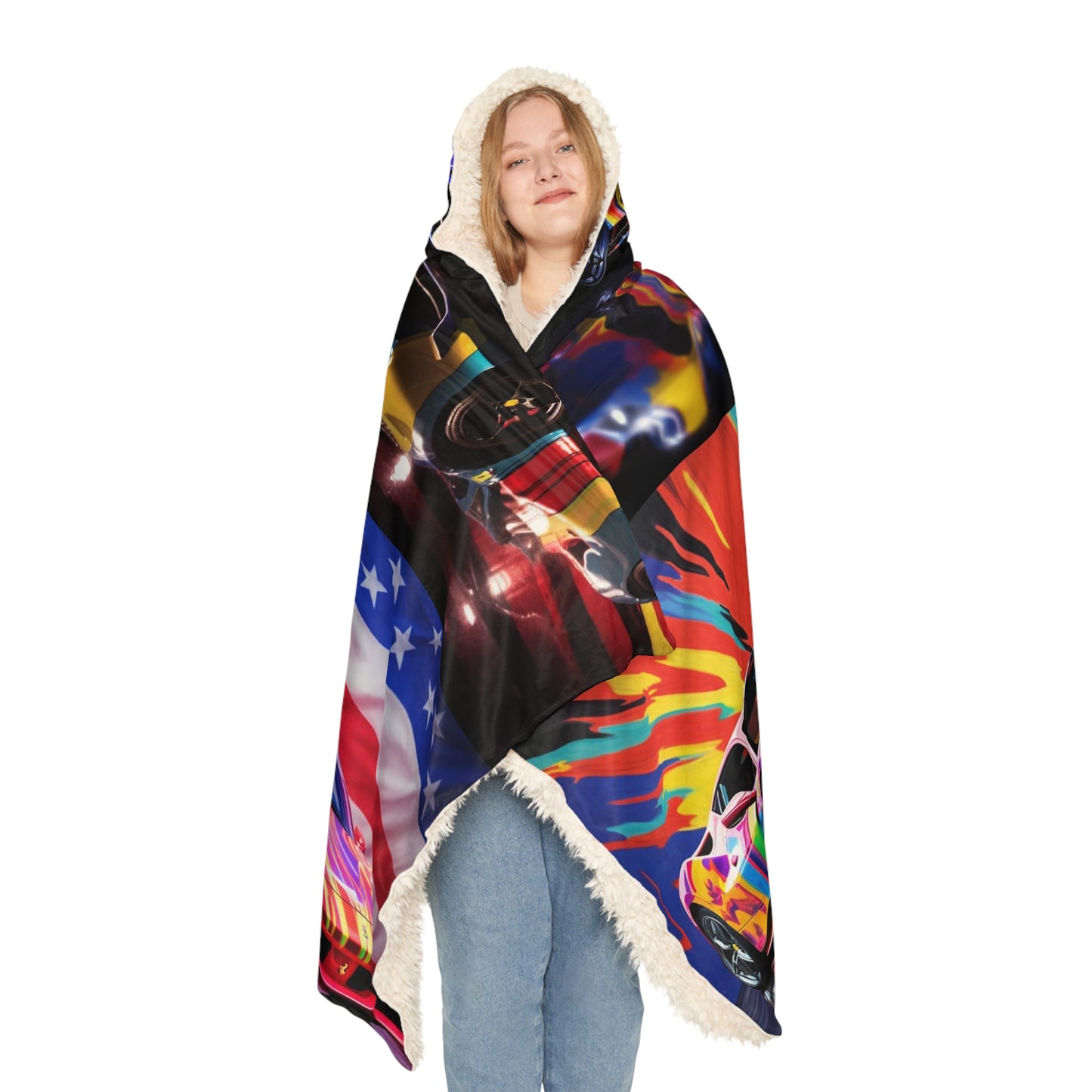 Snuggle Hooded Blanket Hyper Colorfull Ferrari 5