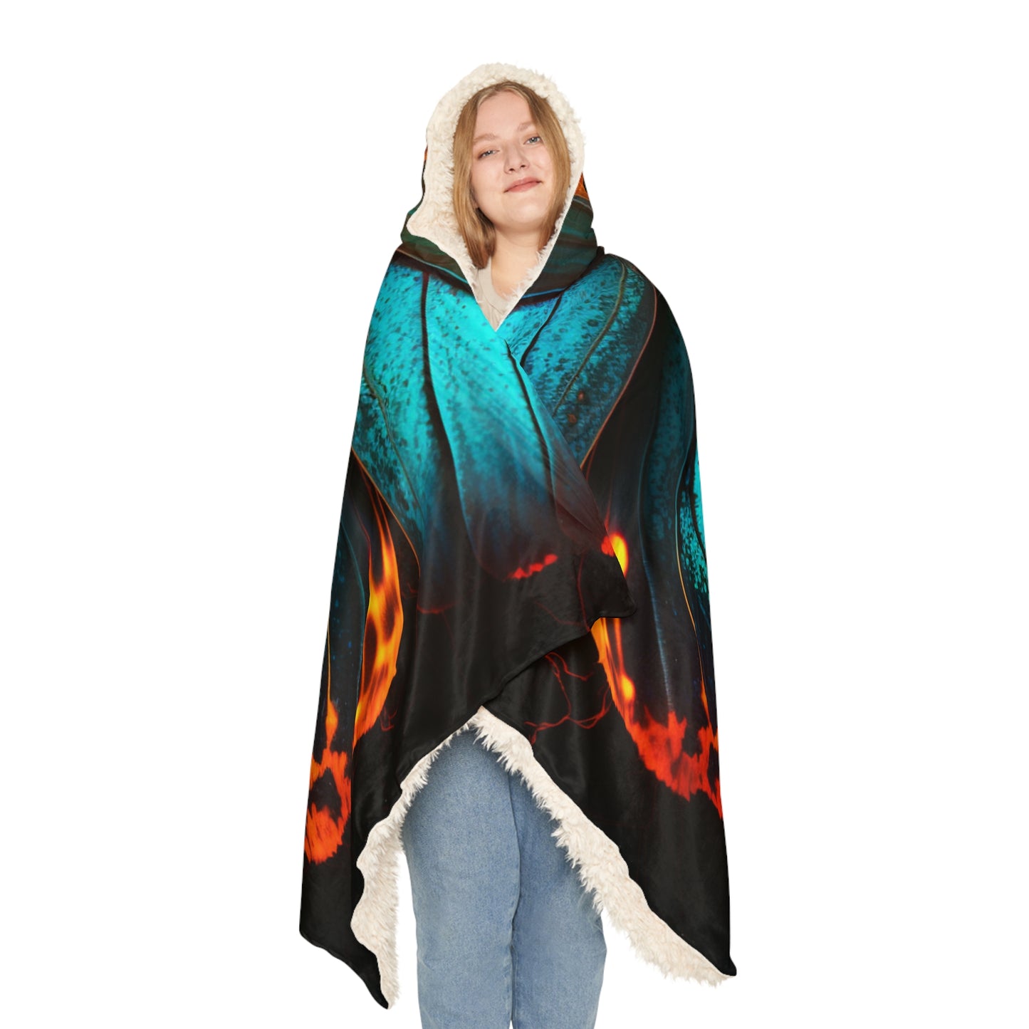 Snuggle Hooded Blanket Neon Butterfly Flair 3